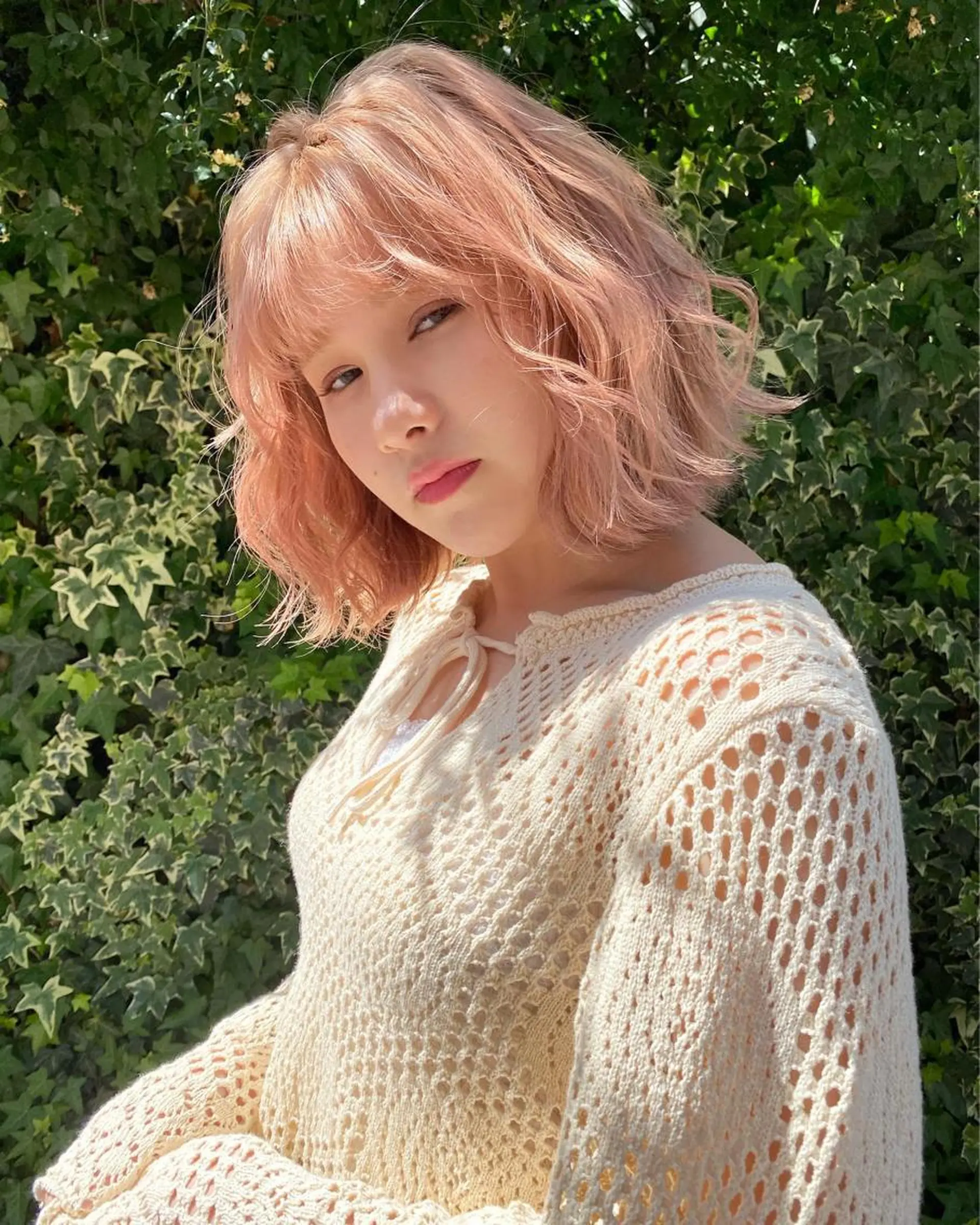 ミディアム カラー 似合わせハイトーン 🍯ayumi🍯のヘアスタイル