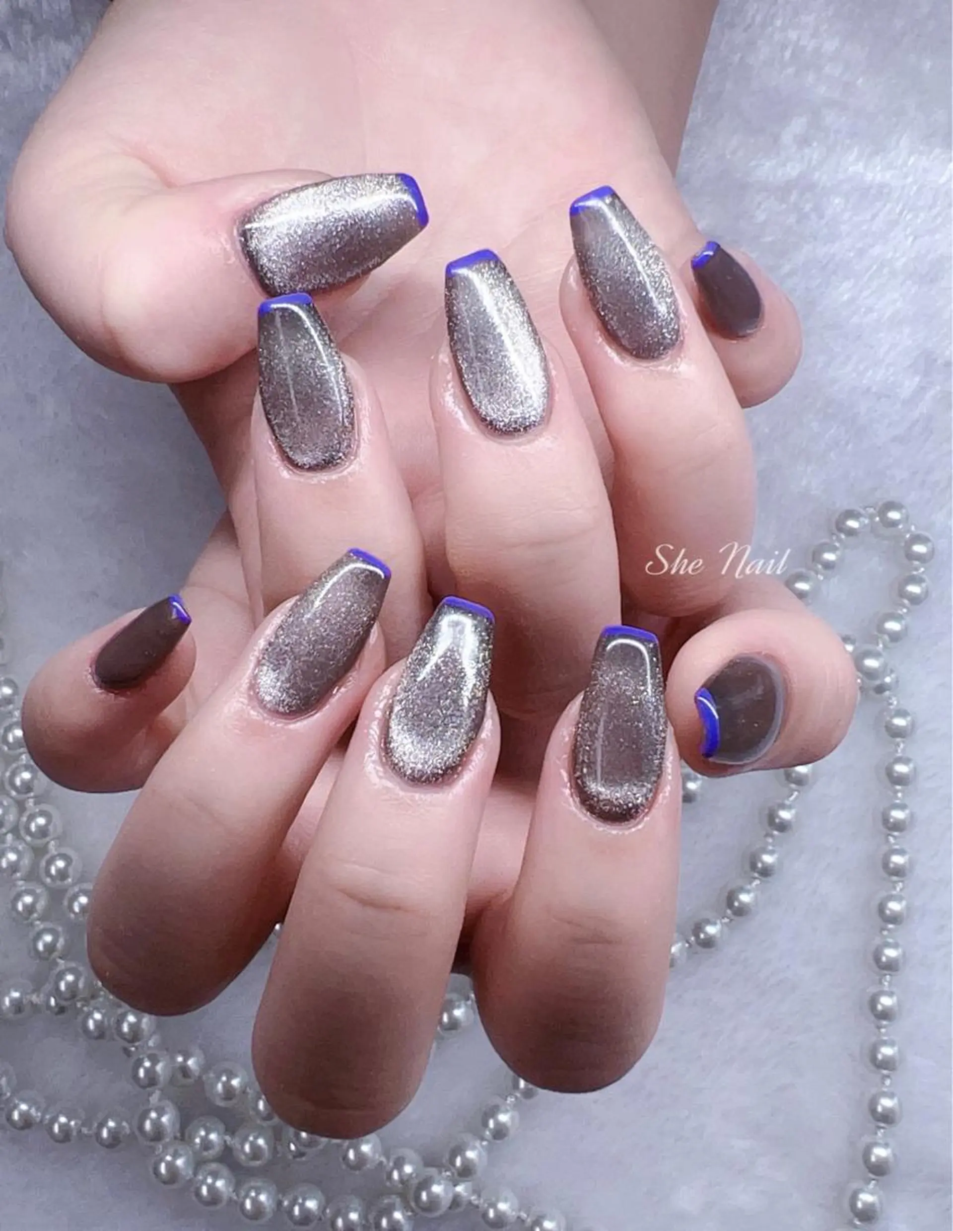 ネイル チークネイル 長さ出し マグネットネイル 持ち込み ワンカラーネイル ハンドネイル She   Nail所属・ISA_ BELLAのネイルデザイン
