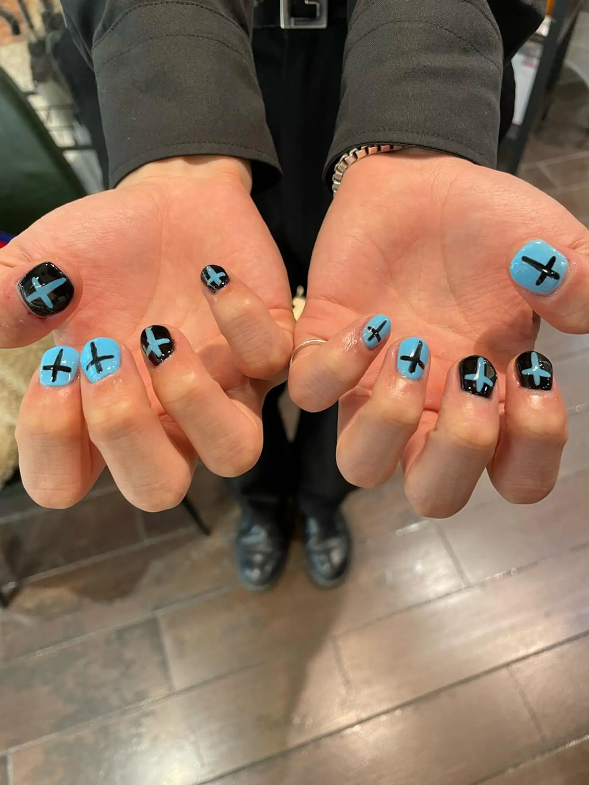 メンズ ネイル メンズハイトーン 学生(メンズ向け) メンズネイル ハンドネイル メンズ/艶髪/カラー サクラ🌸のヘアスタイル