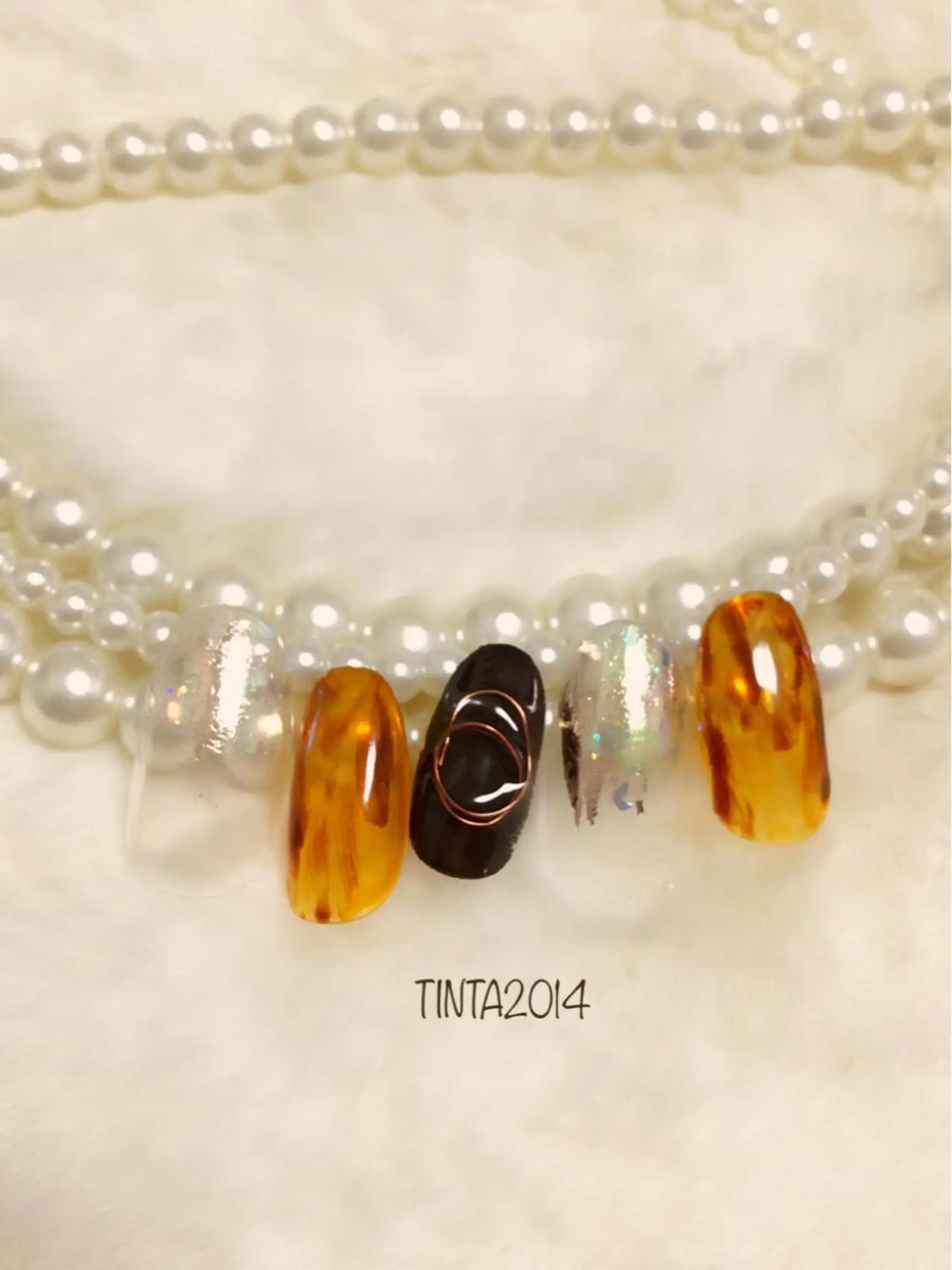 ネイル べっ甲ネイル ニュアンスネイル ネイルサロン ティンタ所属・馬場 典子のネイルデザイン