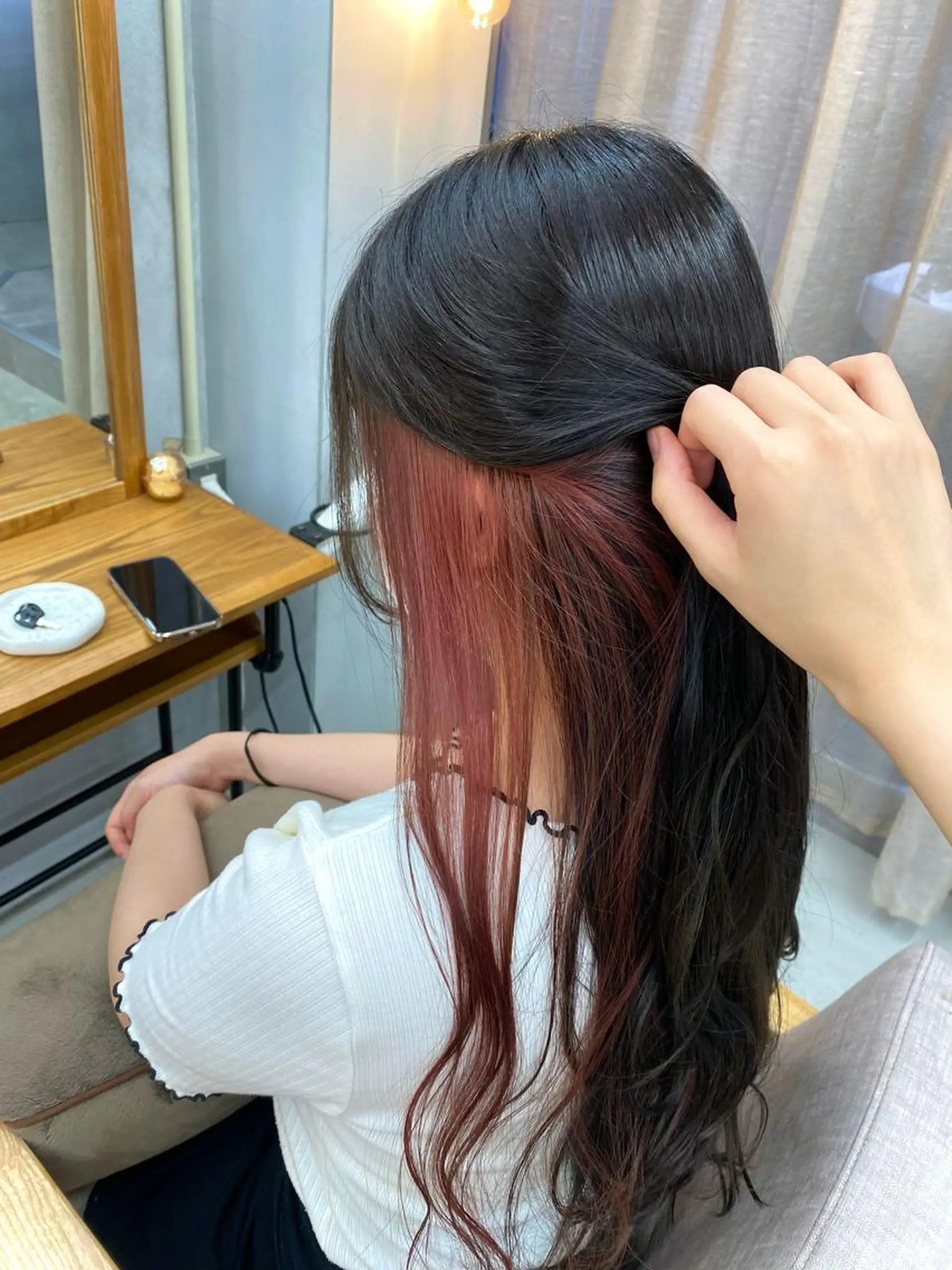 ロング カラー デザインカラー 海音 心斎橋美容室のヘアスタイル