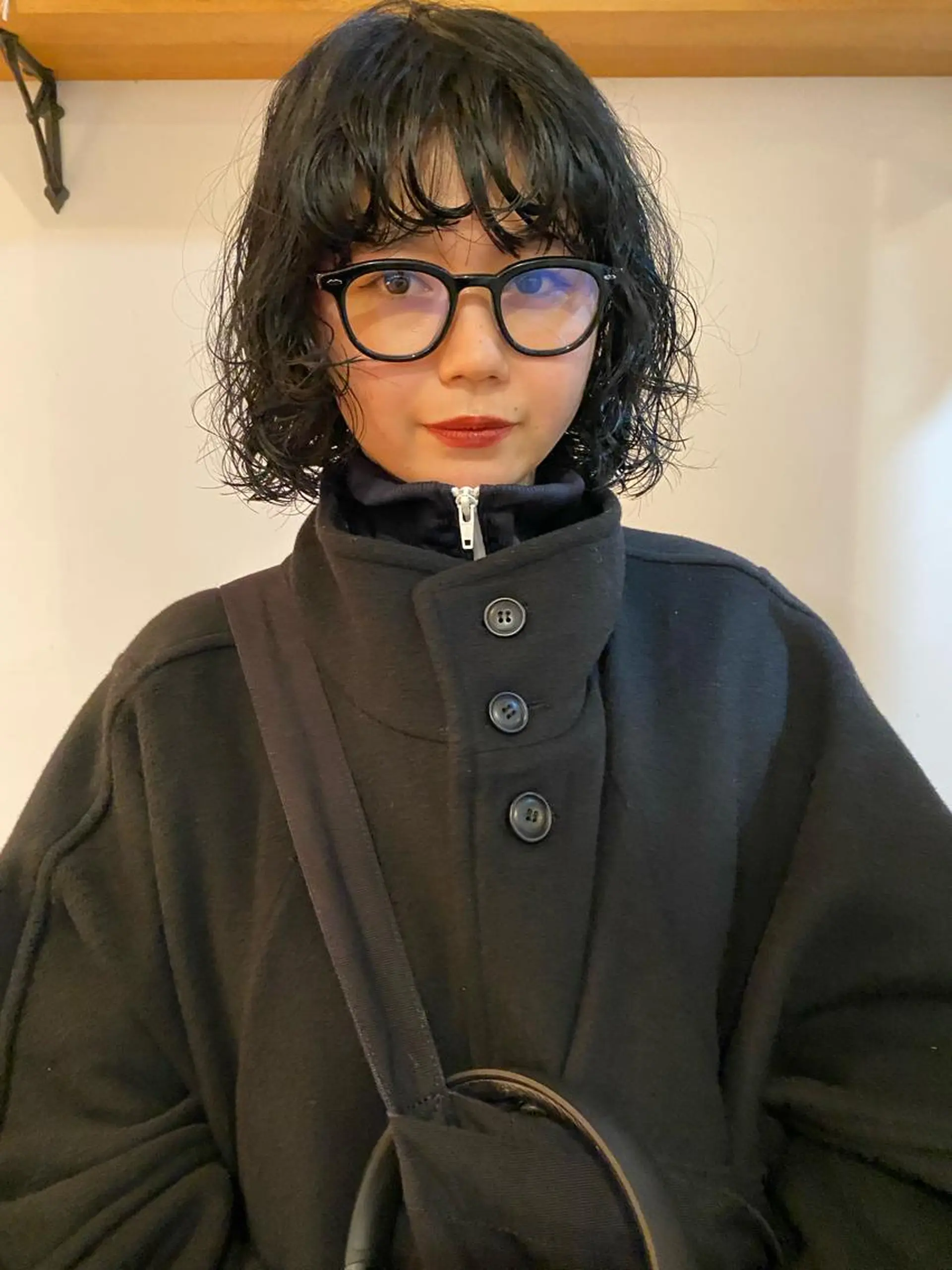 ミディアム パーマ カット ヘアカラー トリートメント 店長　ショート& パーマ　坂本のヘアスタイル
