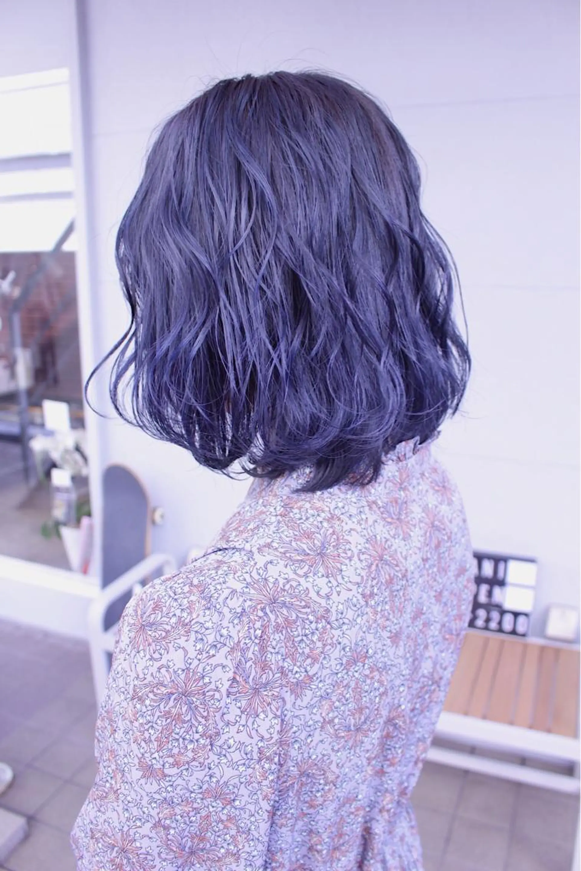 ミディアム カラー ヘアアレンジ ブルーカラー ヘアカラー トリートメント lani 天神大名/ブリーチのヘアスタイル