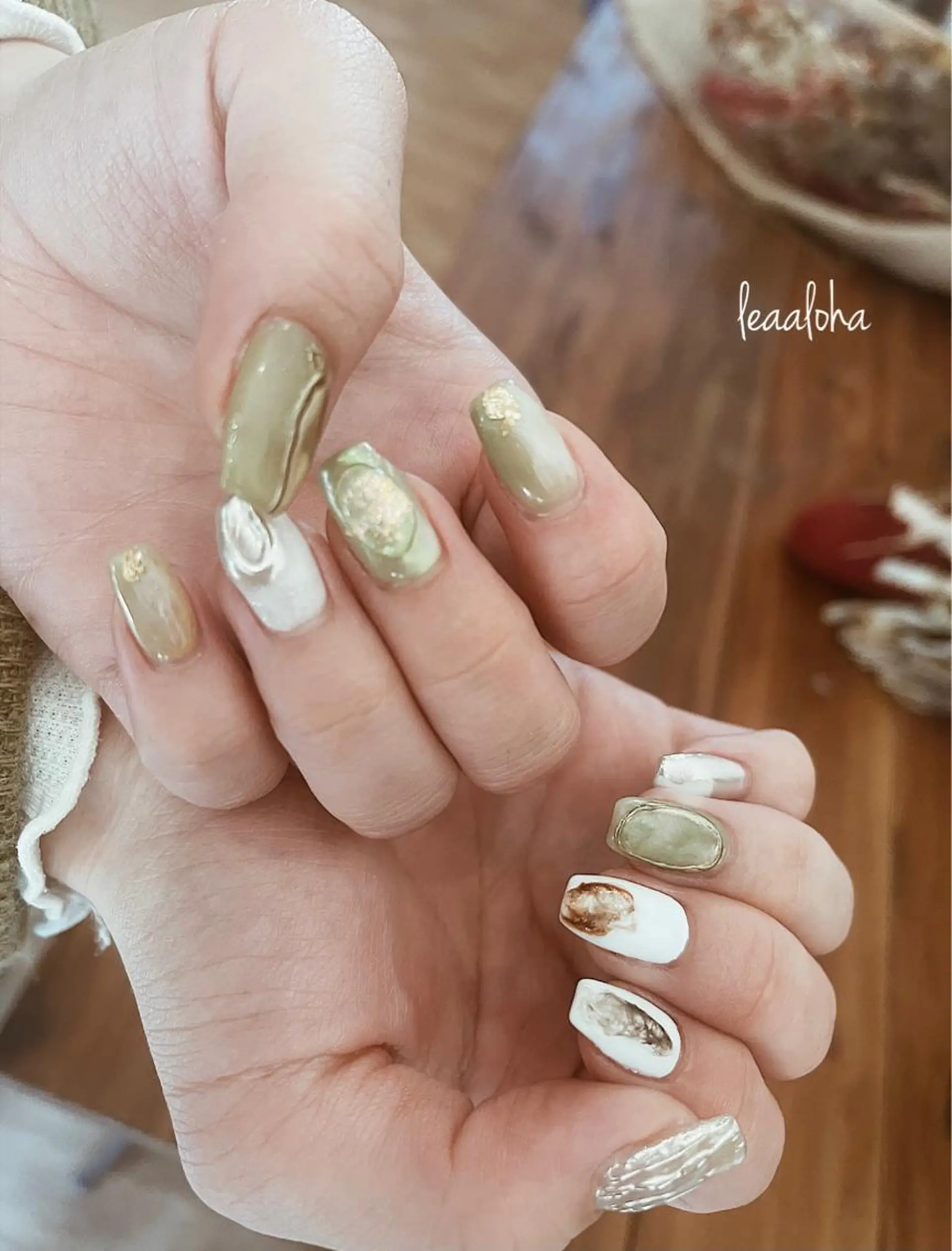 ネイル アートネイル グリーン ピスタチオネイル ハンドネイル フットネイル leaaloha　byBROWN HAIR所属・レアアロハ宇都宮 /ネイル.脱毛のネイルデザイン