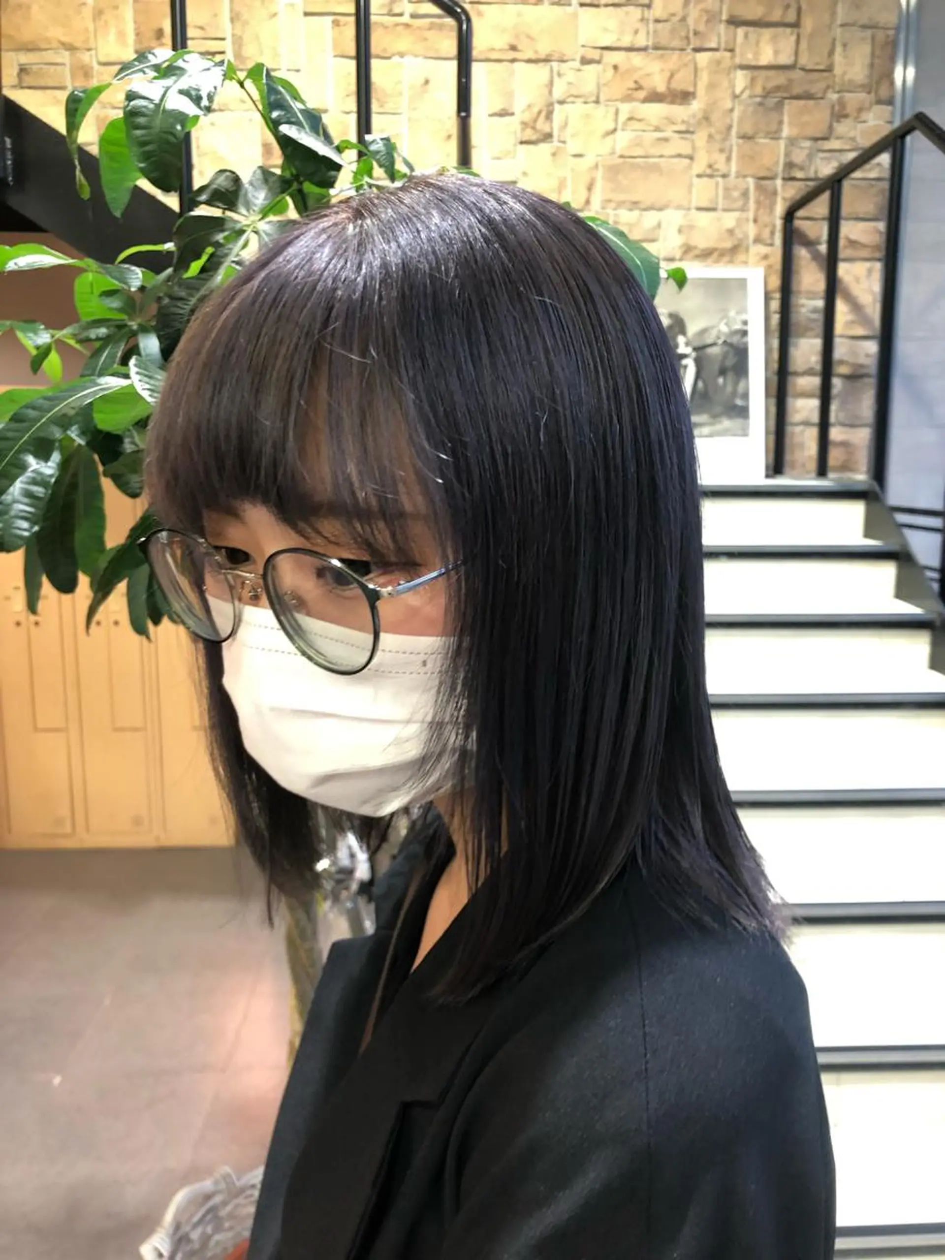 ショート カラー マツエク・マツパ グレージュ ラベンダーカラー ラベンダーグレージュ ラベンダーグレー ヘアカラー チャンモリパーマ/韓 国/Minami🦋のヘアスタイル