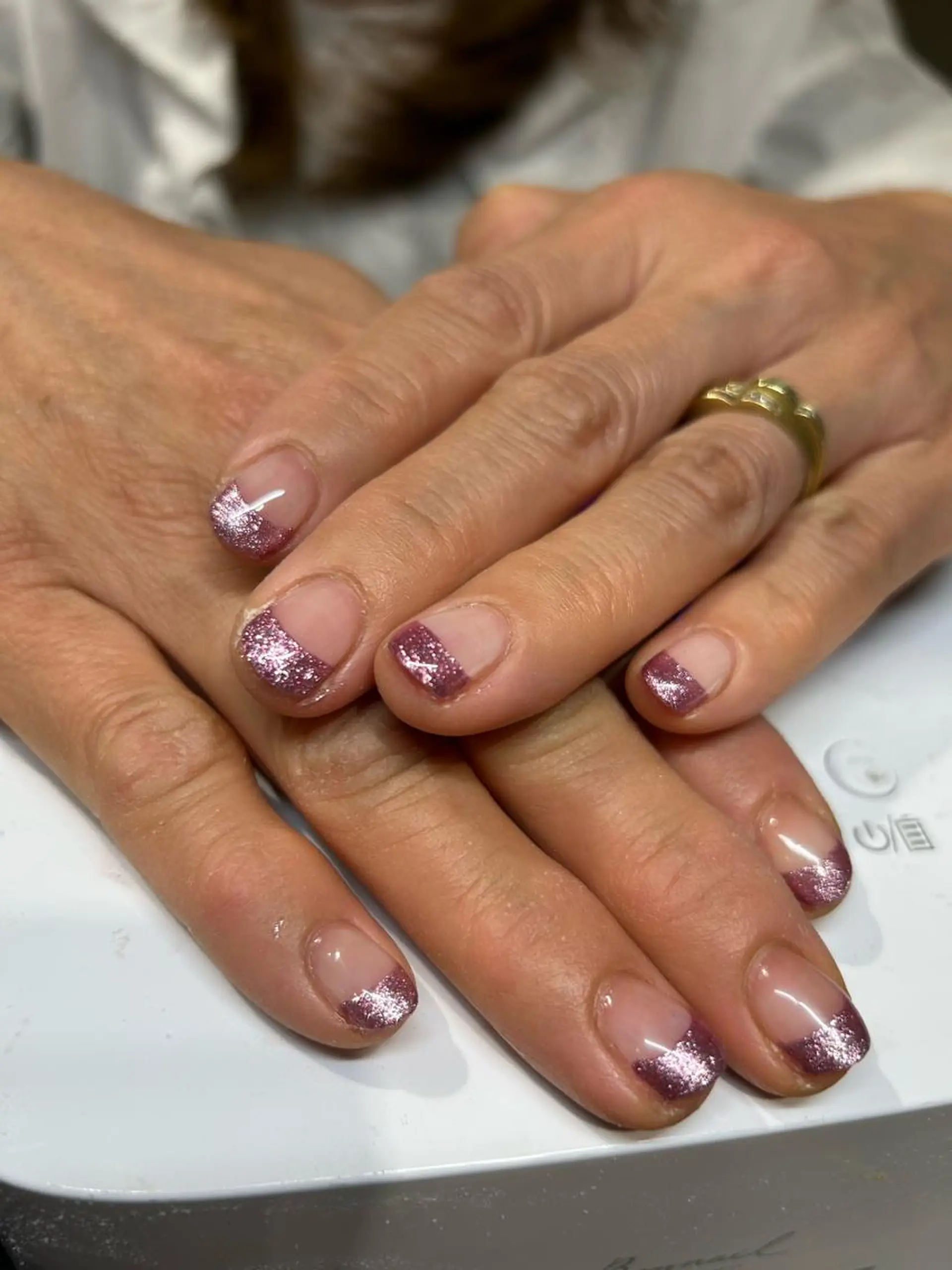 ネイル フレンチネイル ラメ(グリッター) coconailミユ 🎀のネイルデザイン