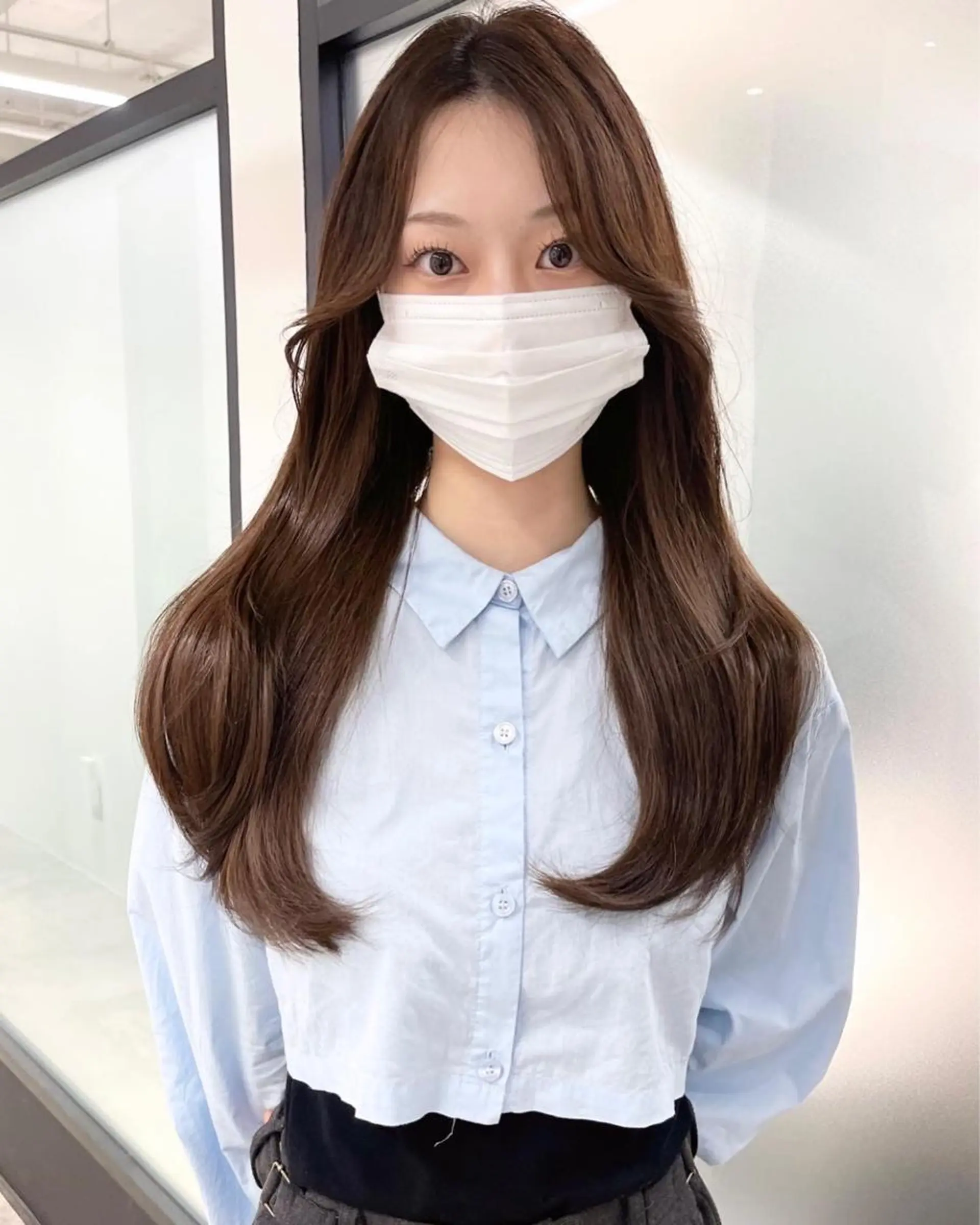 ロング 韓国風ヘア レイヤーカット カット ヘアカラー トリートメント 韓国レイヤーカット 髪質改善▫️水野有真のヘアスタイル