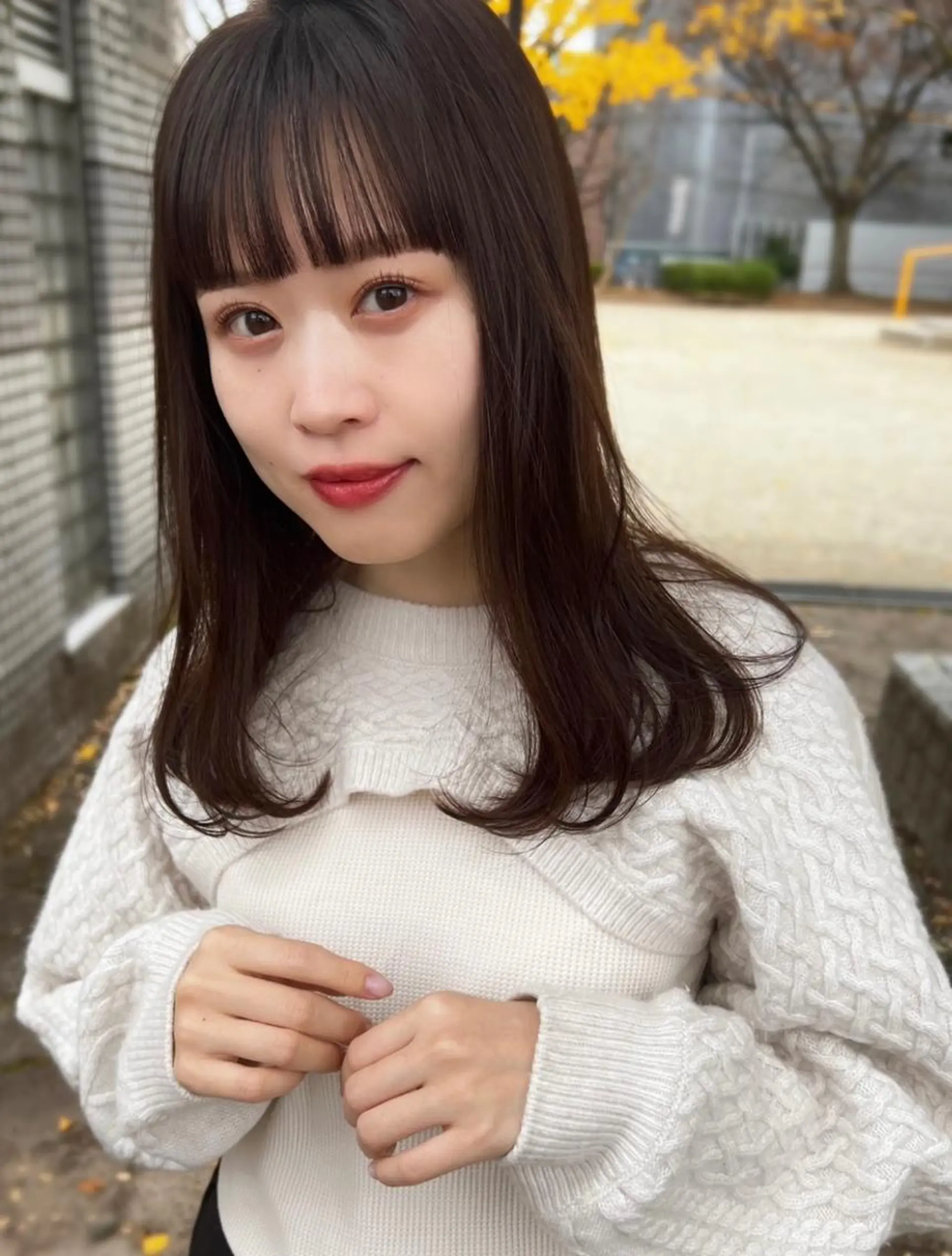 ロング カラー カット ヘアカラー トリートメント 田中 あやなのヘアスタイル