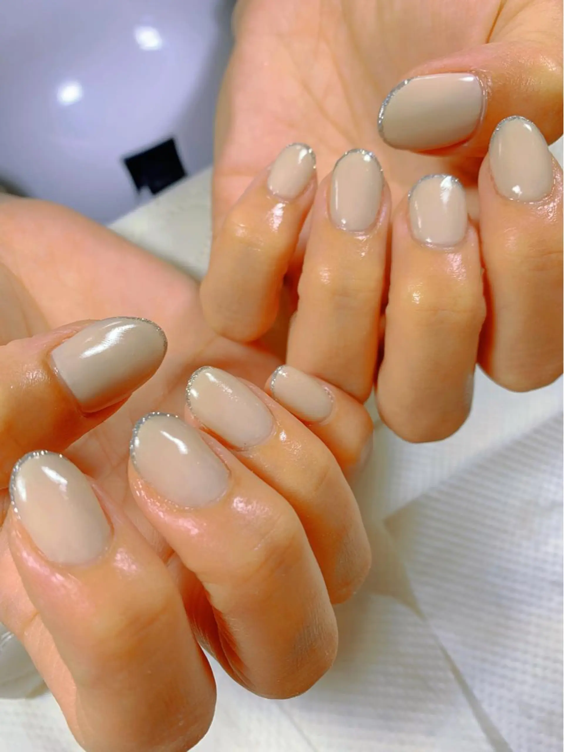 ネイル フレンチネイル ラメ(グリッター) ワンカラーネイル salon EMANのネイルデザイン