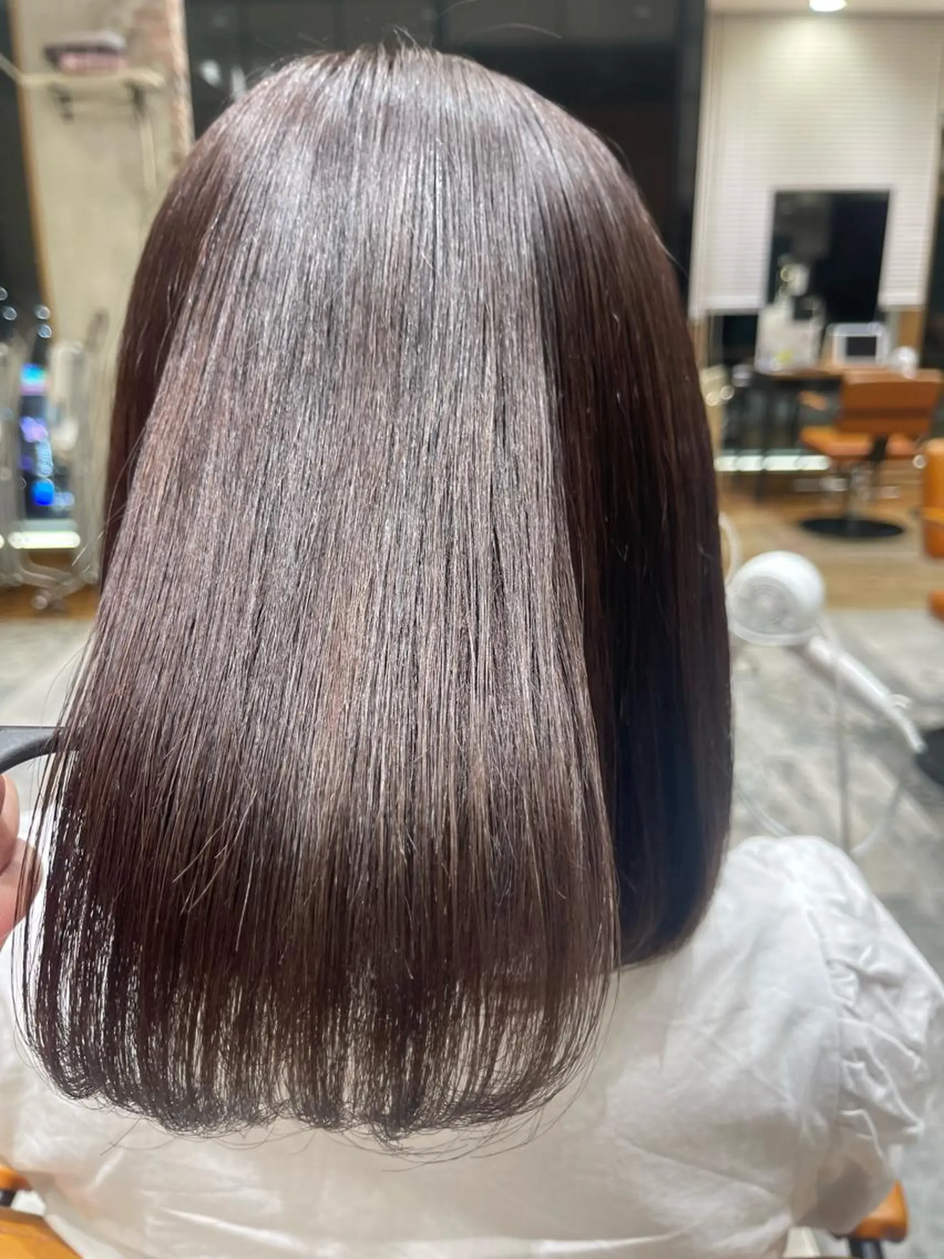 セミロング カラー 透明感カラー 似合わせカット SAYAKA🩶 レイヤー韓国ヘア新宿のヘアスタイル