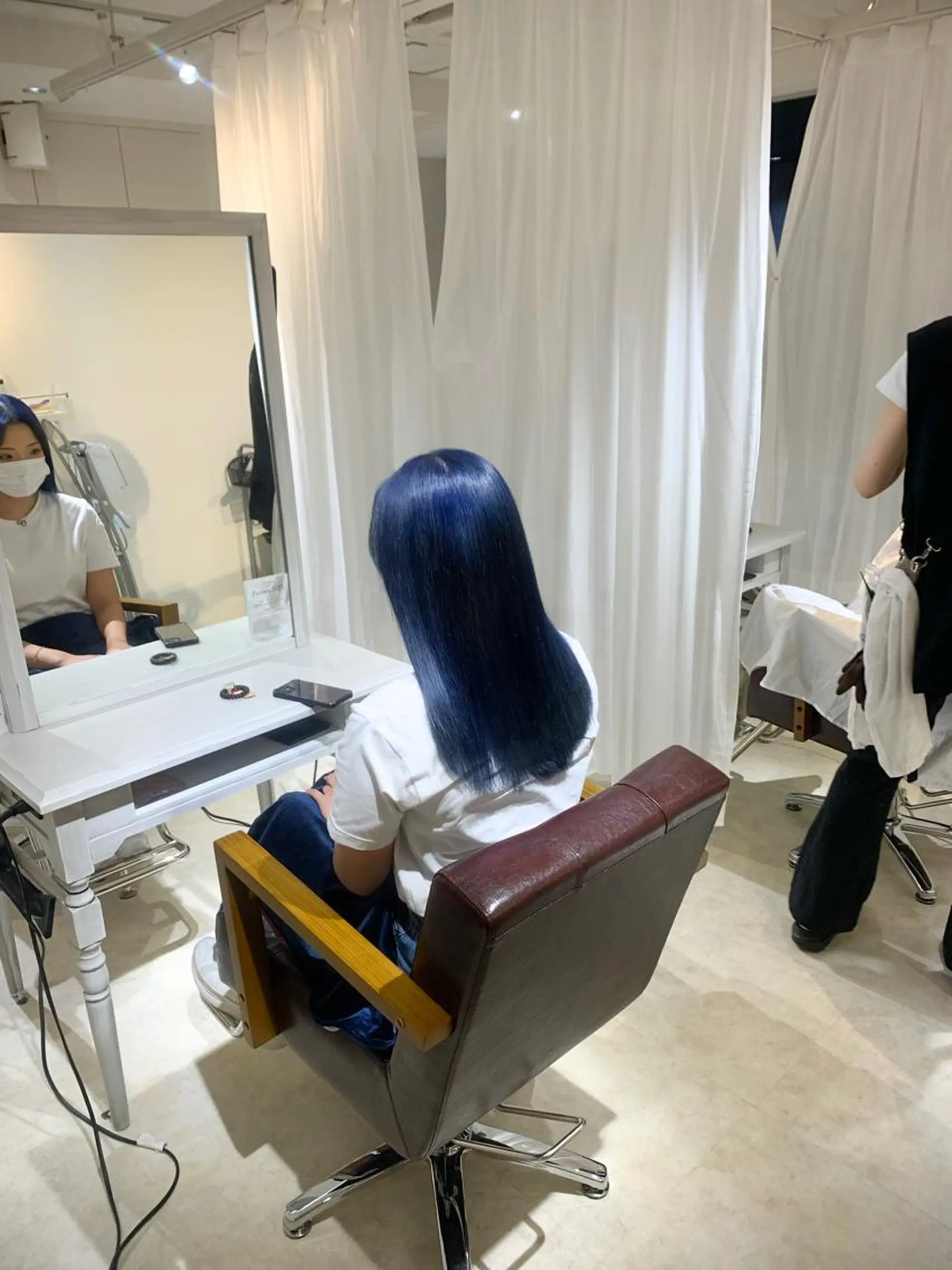 ロング カラー ブルーカラー ヘアカラー 縮毛矯正とブリーチ /杉村凜汰郎のヘアスタイル