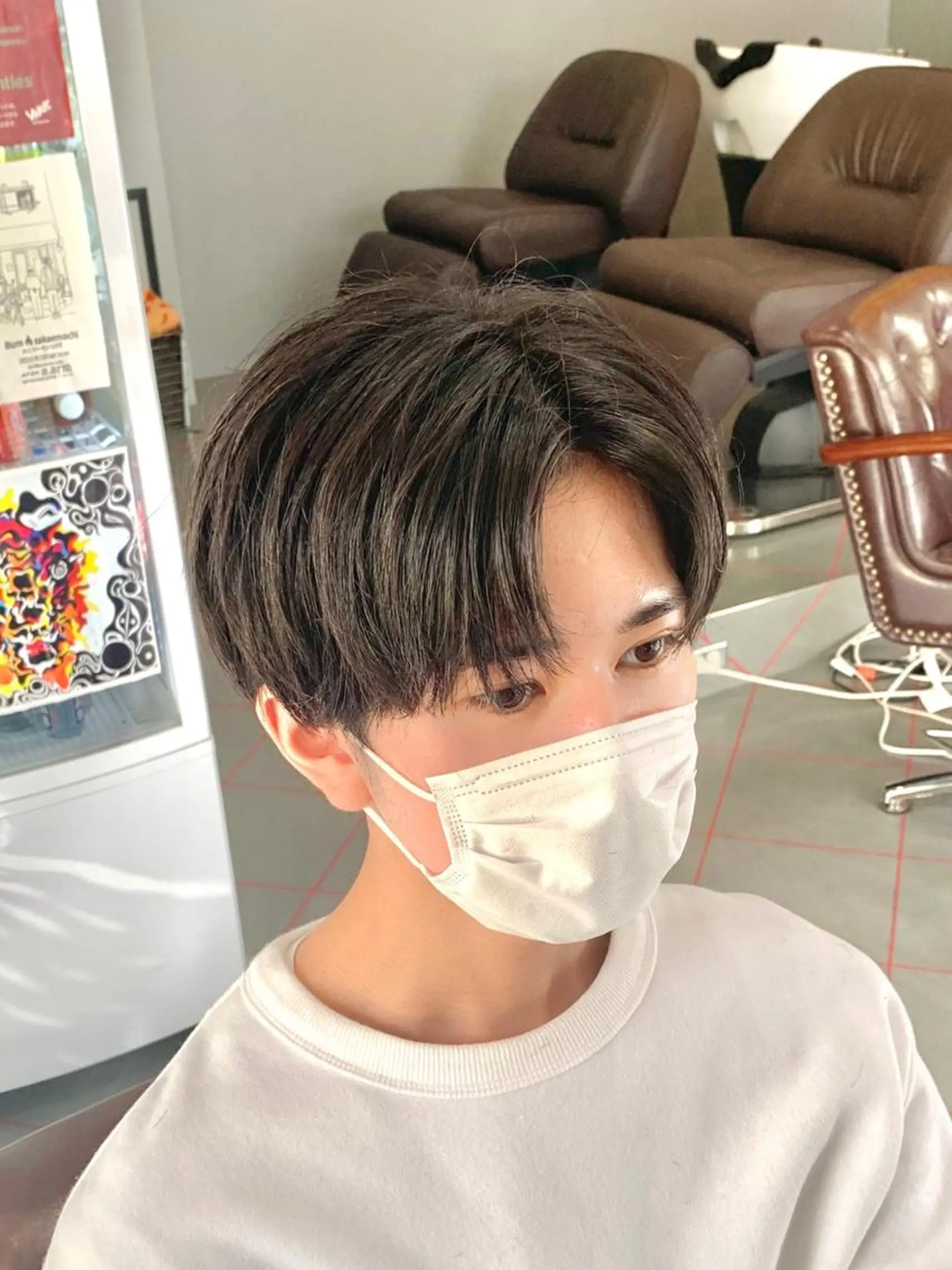 メンズ センターパート メンズサロン　アソビ所属・【扱いやすいパーマ】 眞鍋拓己のヘアスタイル