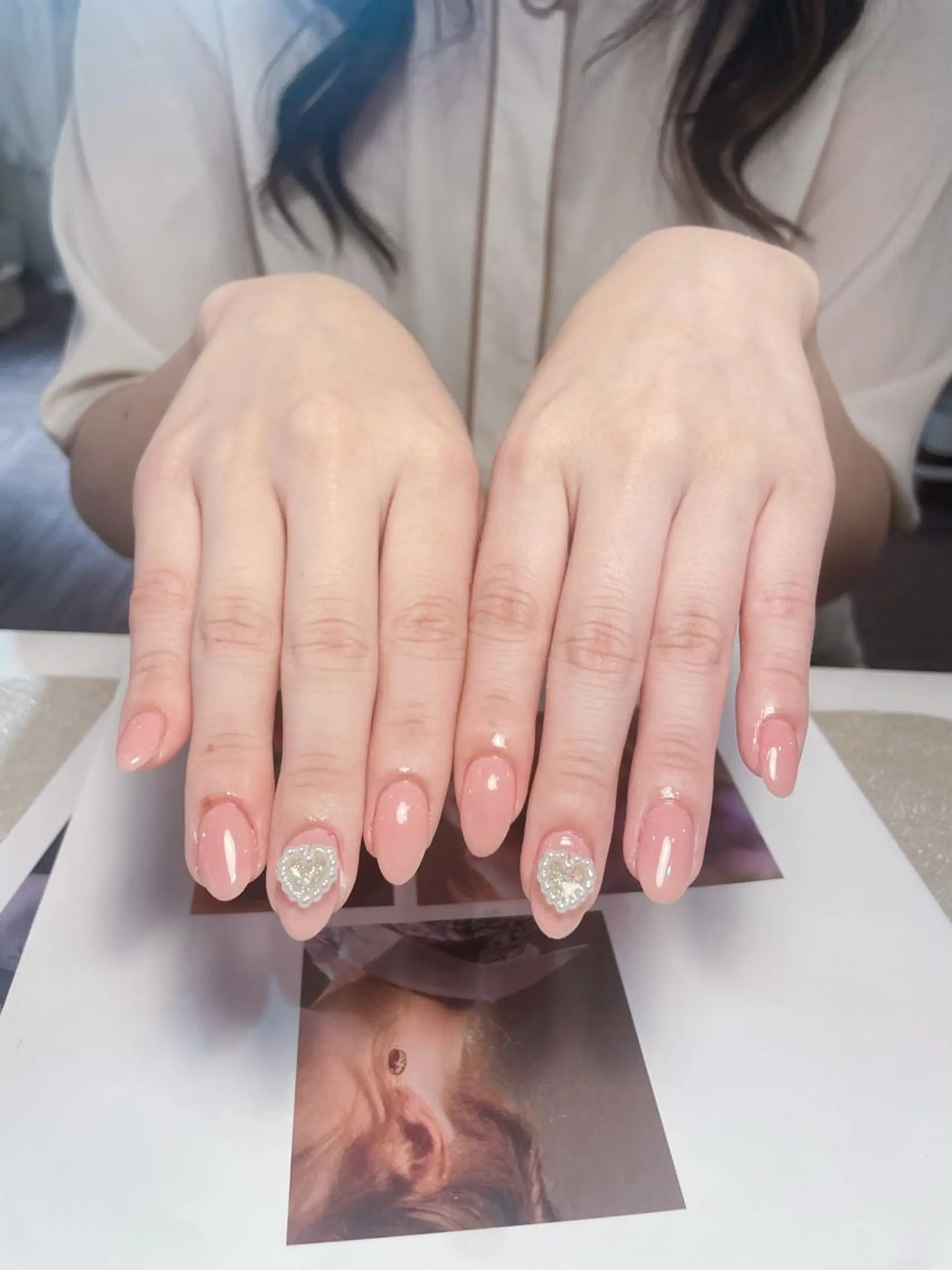 ネイル ハート シンプルネイル ハンドネイル DigNail Moeのネイルデザイン