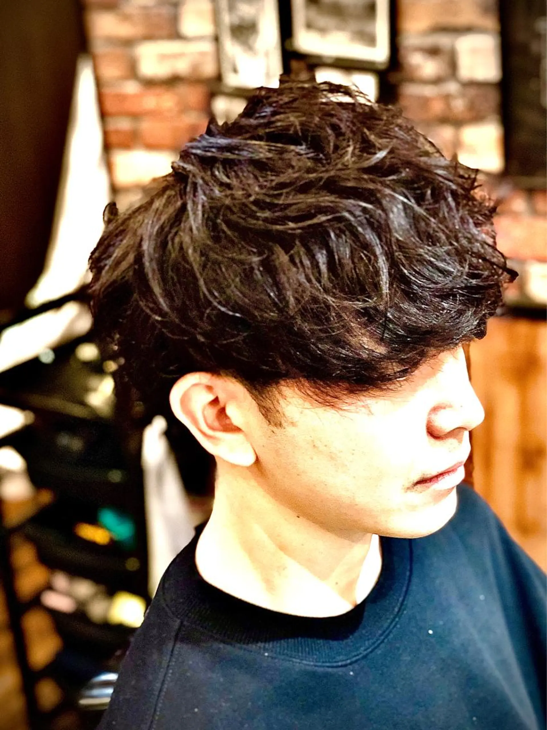 ミディアム メンズ くせ毛 カット share salon n'est-ce pa(シェアサロン　ネセパ)所属・men's特化　石井 貴章のヘアスタイル