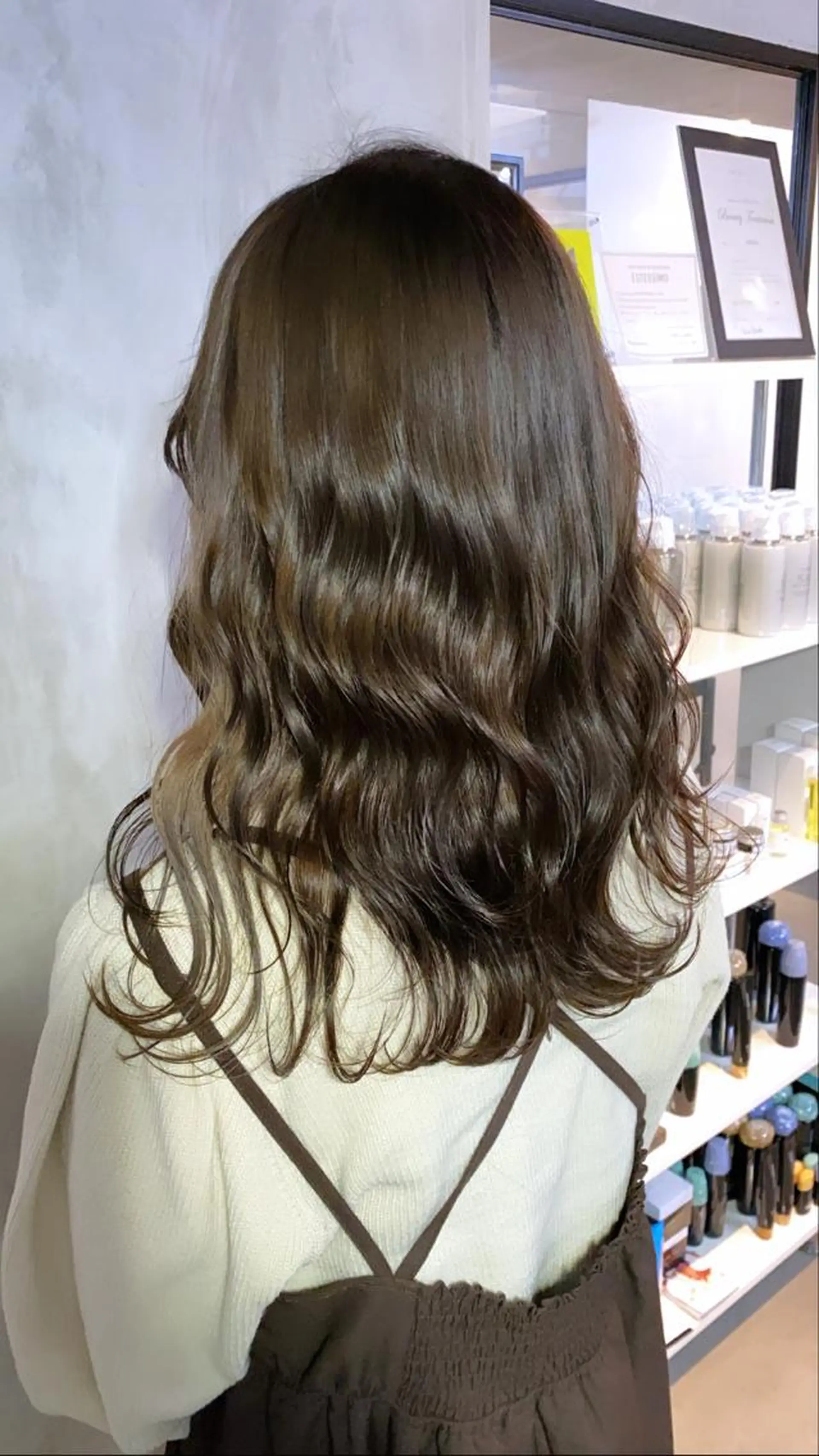 セミロング カラー ヘアアレンジ ヘアカラー 切りっぱなしボブ/ デザインカラー店長のヘアスタイル