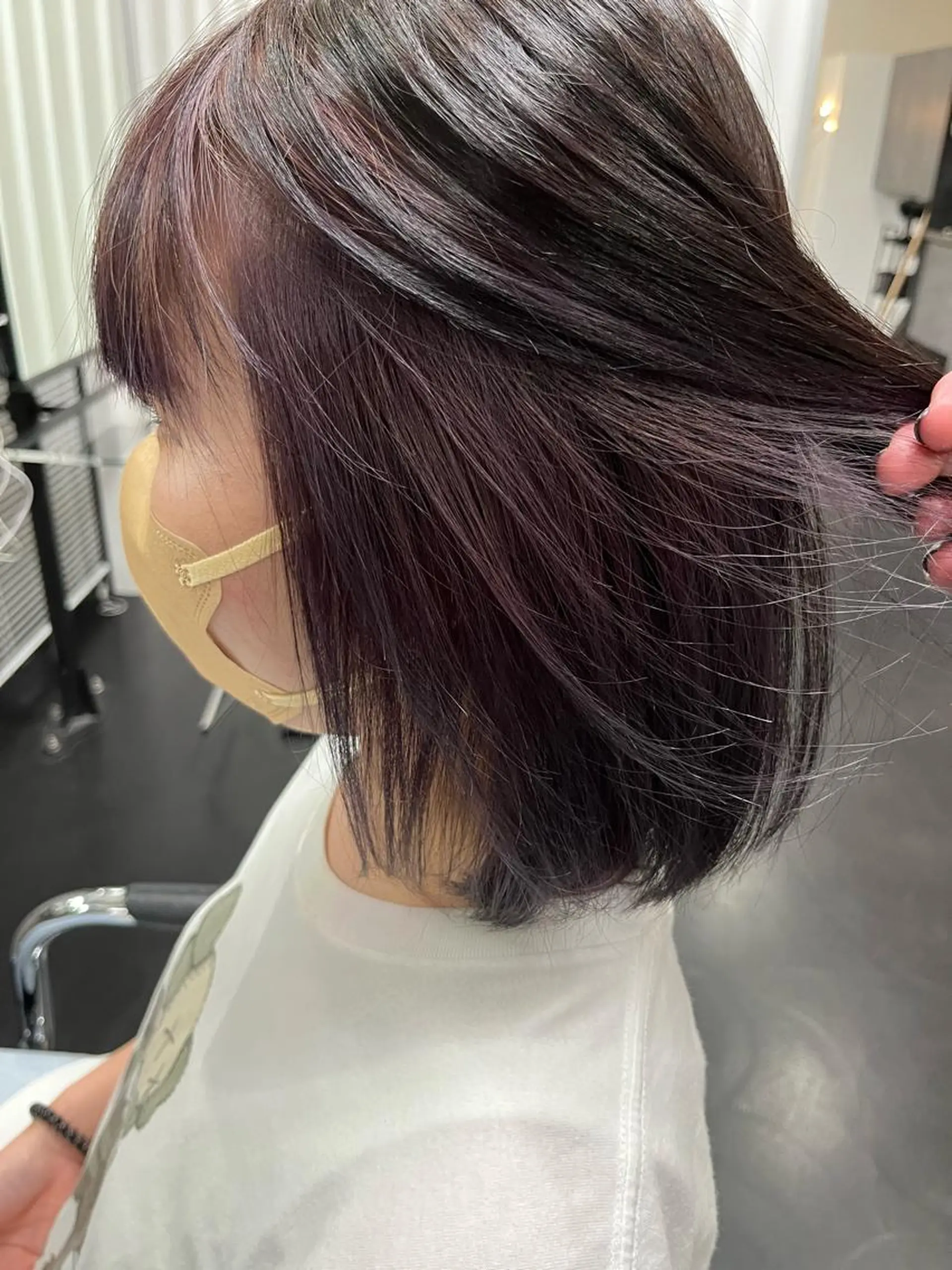 ミディアム カラー パープルカラー 揚村 武斗のヘアスタイル