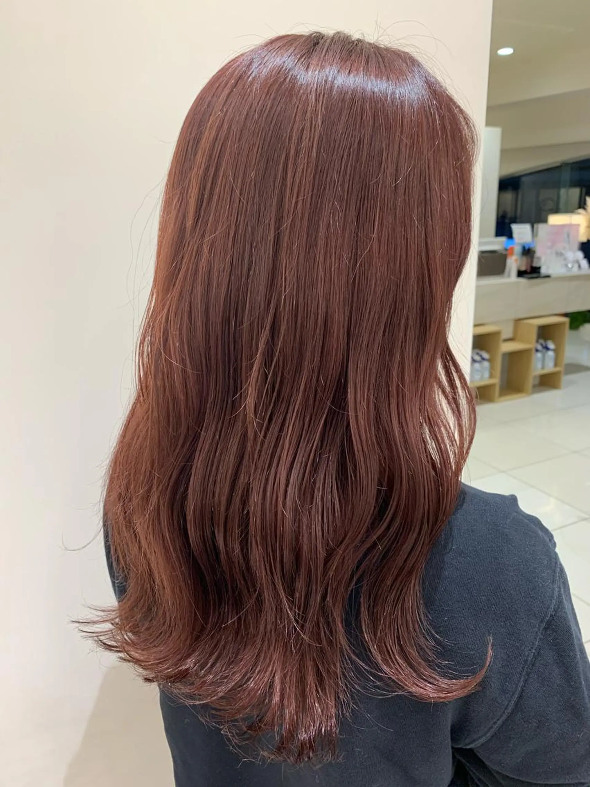 ロング カラー ブリーチ ブラウンカラー ブリーチなしカラー ピンクカラー ピンクブラウン 🌹似合わせカラー/ 酸性縮毛🌹野本麗奈のヘアスタイル