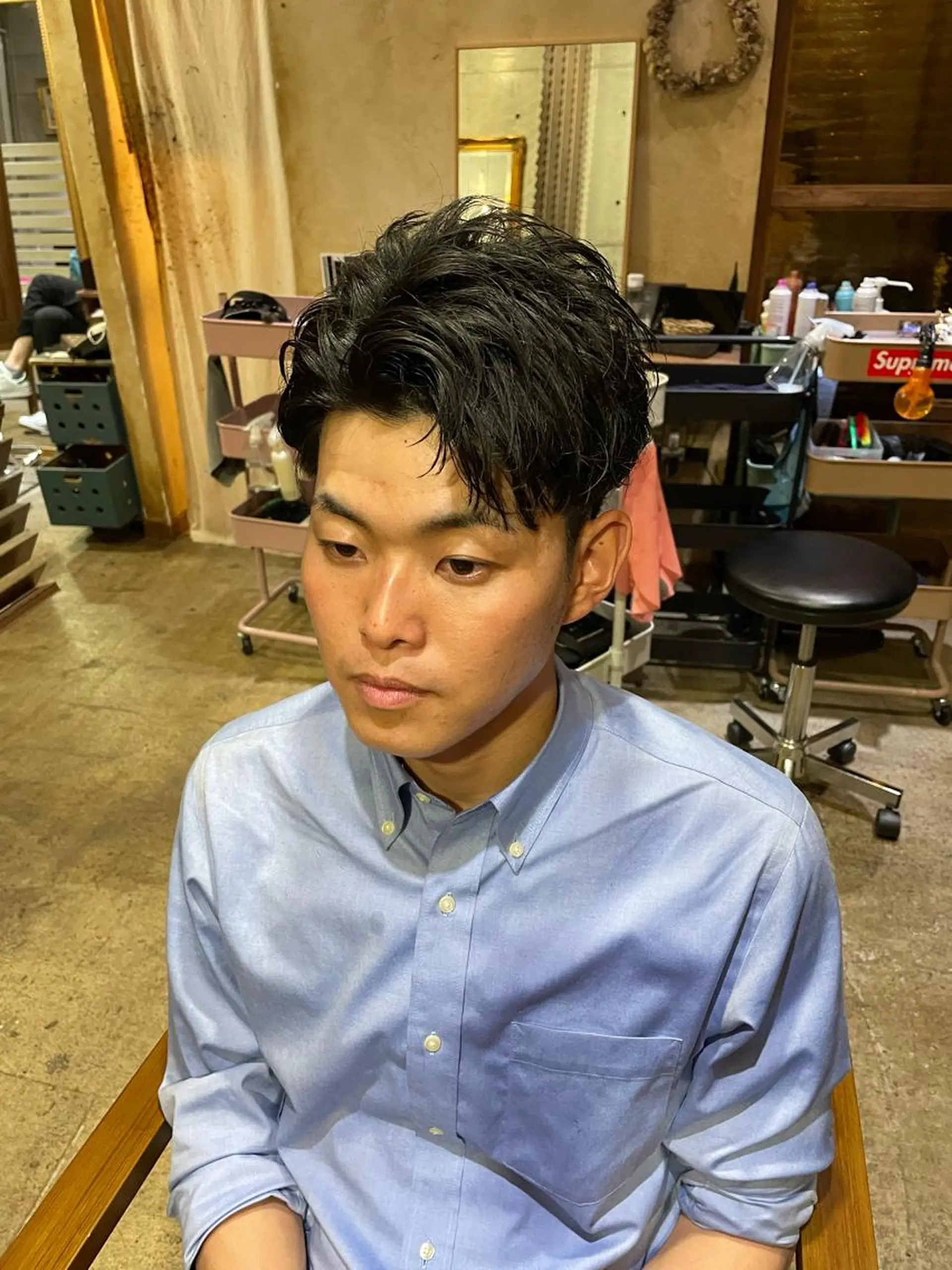 ショート メンズ かきあげバング 🔥メンズ特化🔥 塩拓巳のヘアスタイル