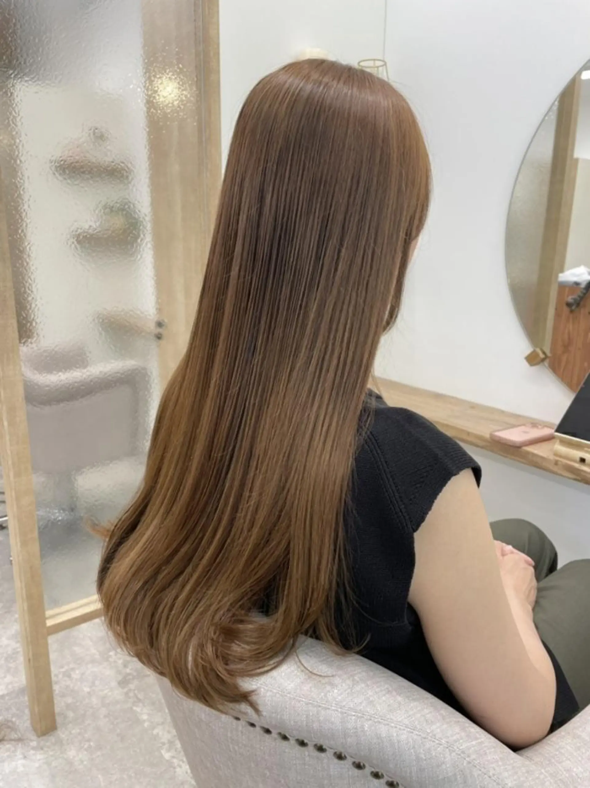 ロング カラー ベージュカラー ブリーチ ブラウンカラー イルミナカラー ブリーチなしカラー Rinko リンコのヘアスタイル