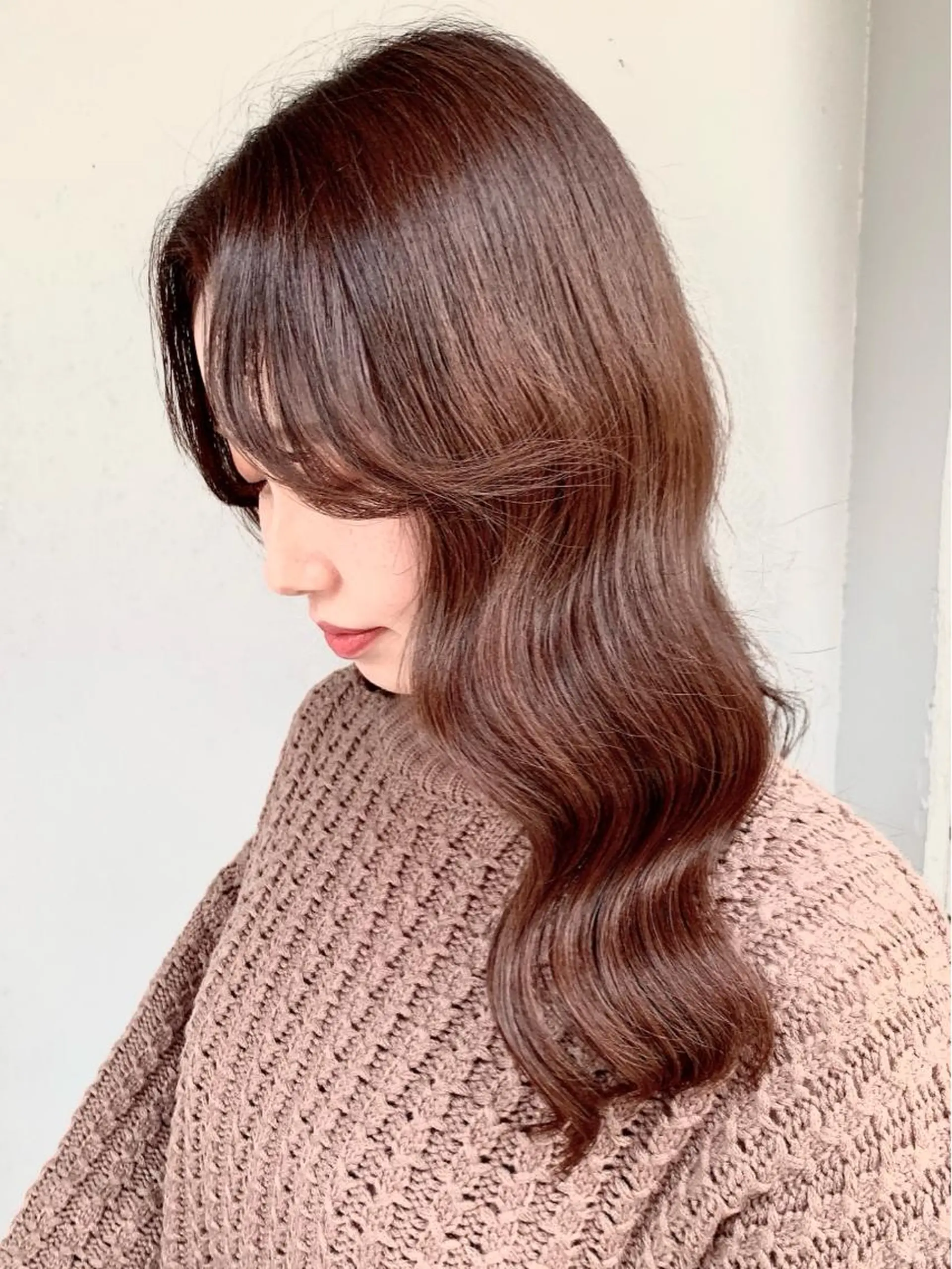 セミロング カラー ベージュカラー ショコラベージュ くびれヘア 韓国風ヘア カット ヘアカラー トリートメント 映える顔周りカット ♥️韓国ヘア"ちぇるのヘアスタイル