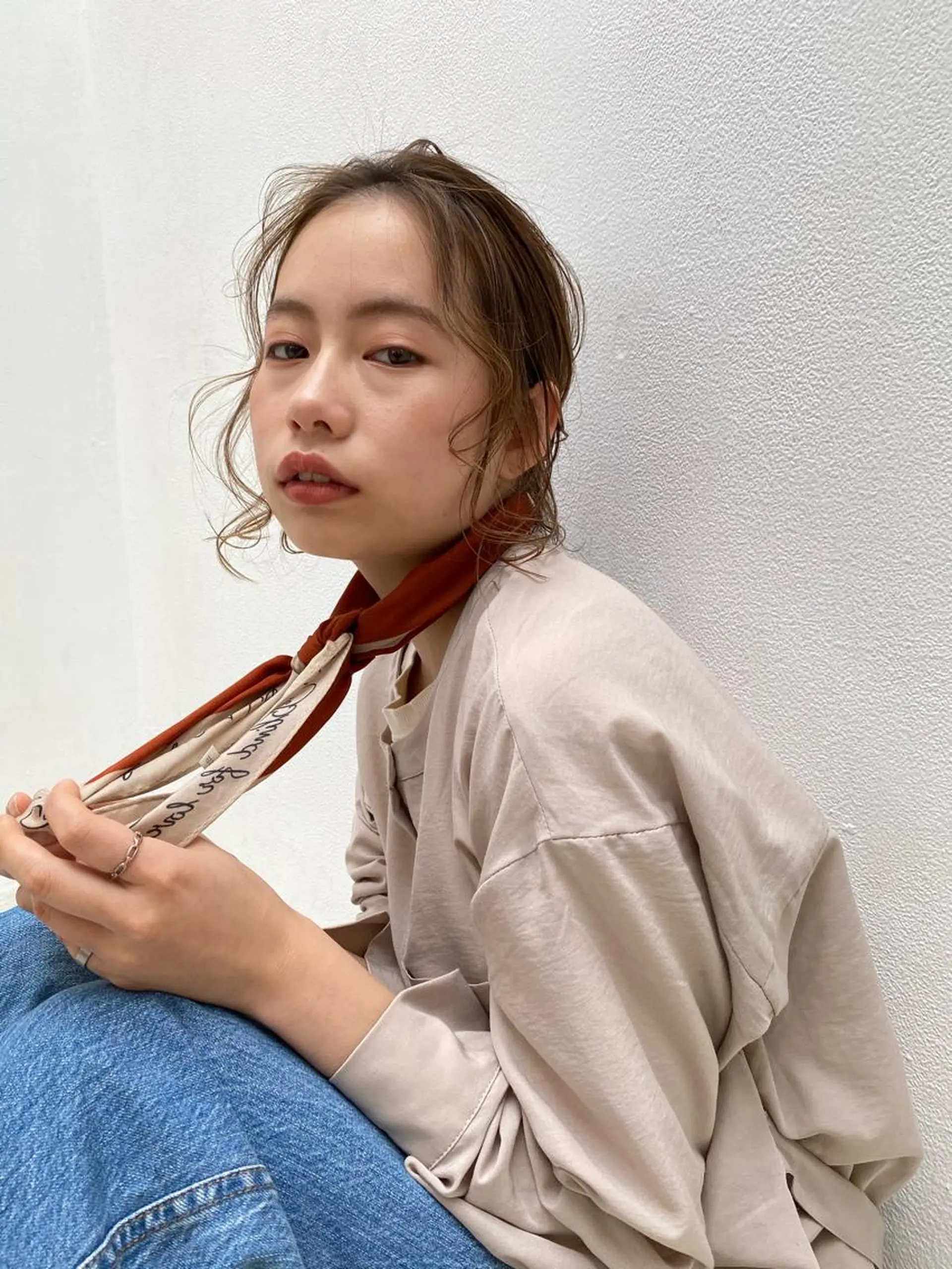 ヘアアレンジ プレイングカラー🤍 細めハイライトのヘアスタイル