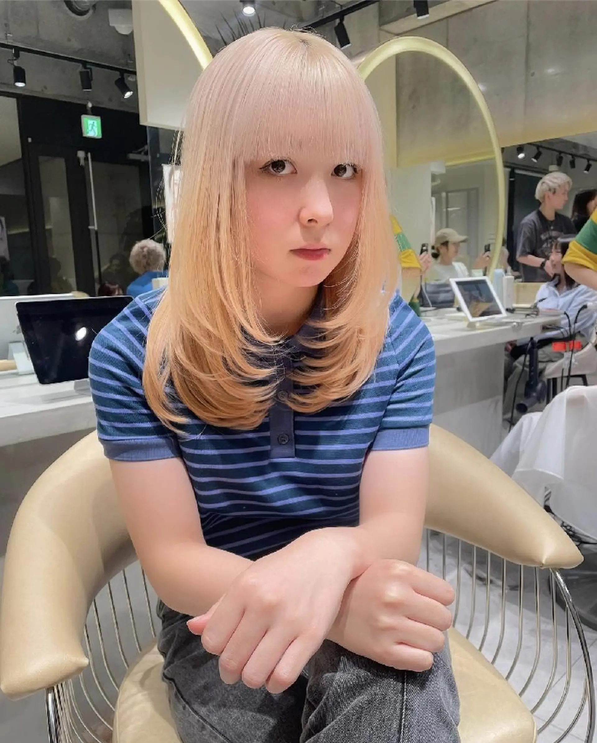 ロング カラー ハイトーンカラー ハイレイヤー 韓国風ヘア レイヤーカット ロンド　ウル所属・レイヤー/縮毛矯正⭐ 特化美容師のヘアスタイル