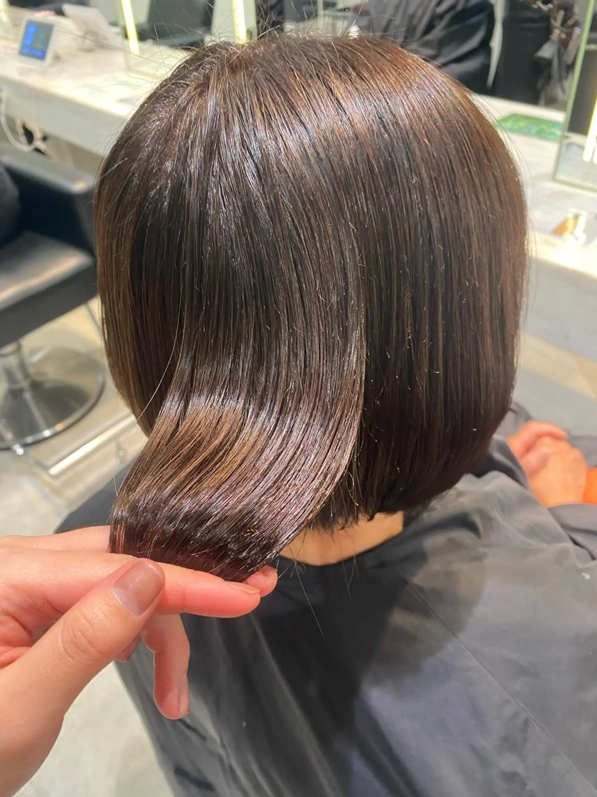 ショート 縮毛矯正 🍋暖色カラーヘアア レンジniina🍋のヘアスタイル
