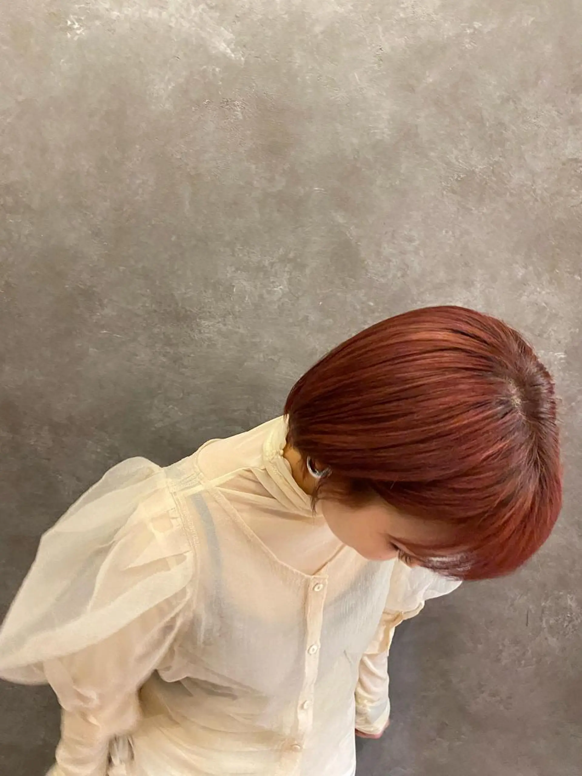 ショート カラー レッドカラー 🎀韓国レイヤー/ ボブ/石川小春🎀のヘアスタイル