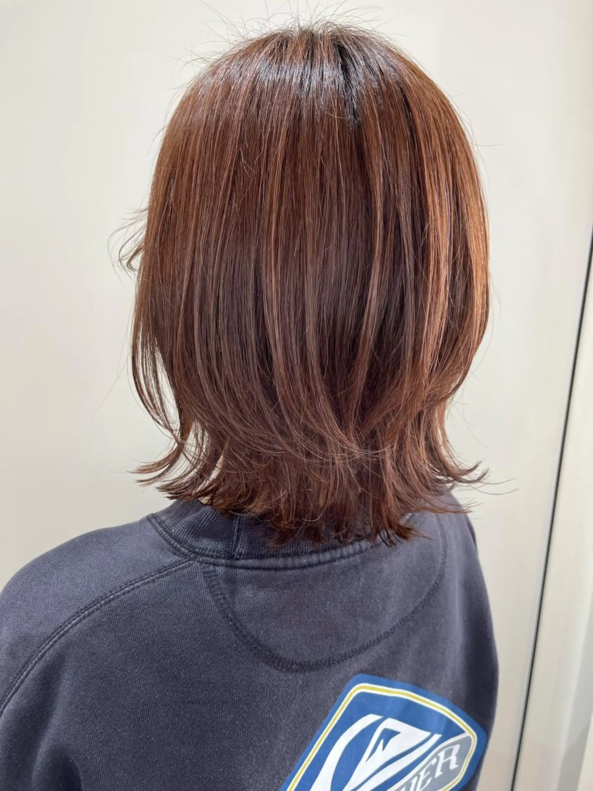 ミディアム カラー ブラウンカラー 外ハネヘア Pocketいわき 深谷 智花のヘアスタイル