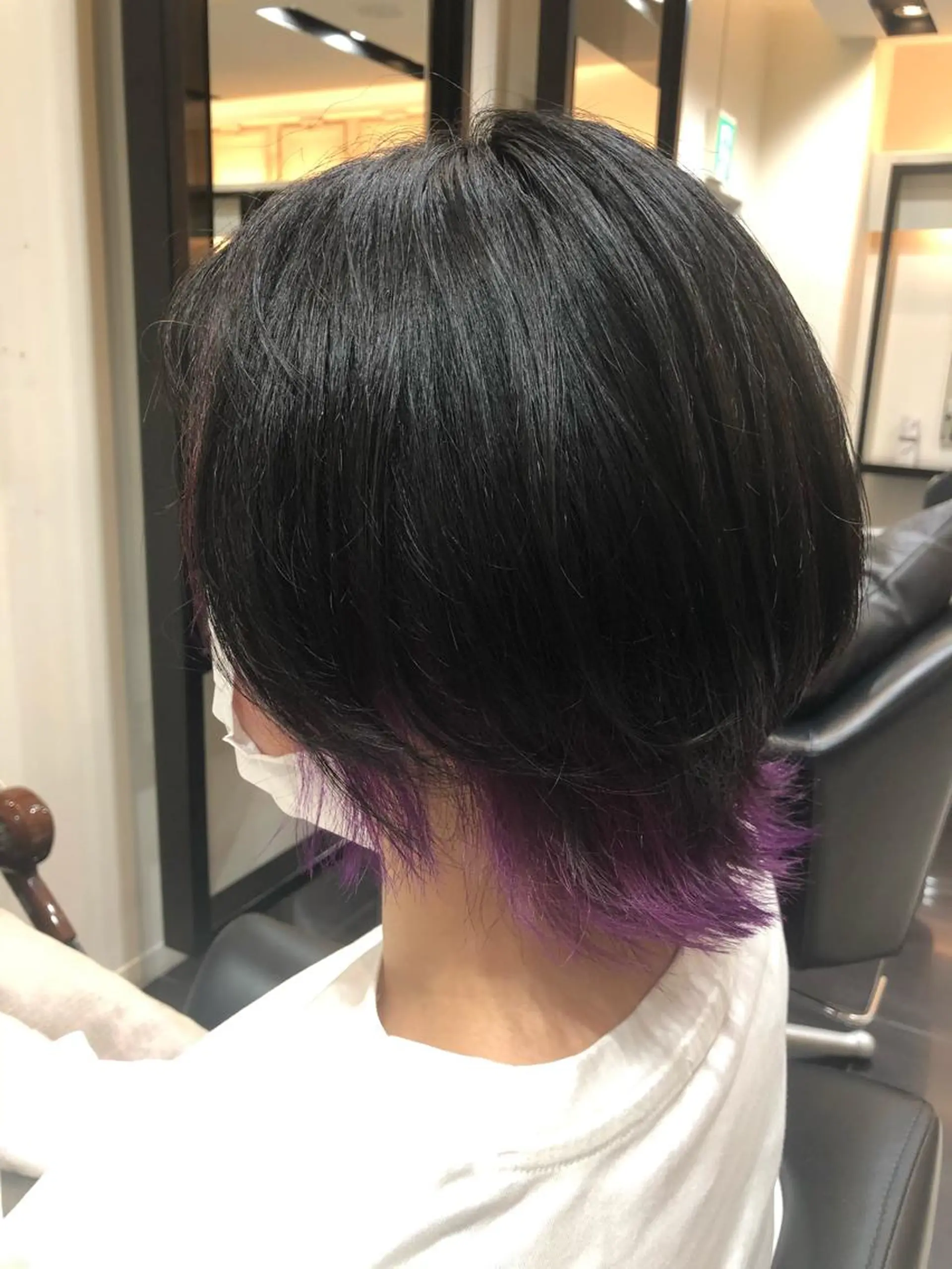 ショート カラー ヘアアレンジ 黒髪 インナーカラー パープルカラー adept北千住店所属・✨髪質改善＆ボブ✨ 近藤 凌のヘアスタイル