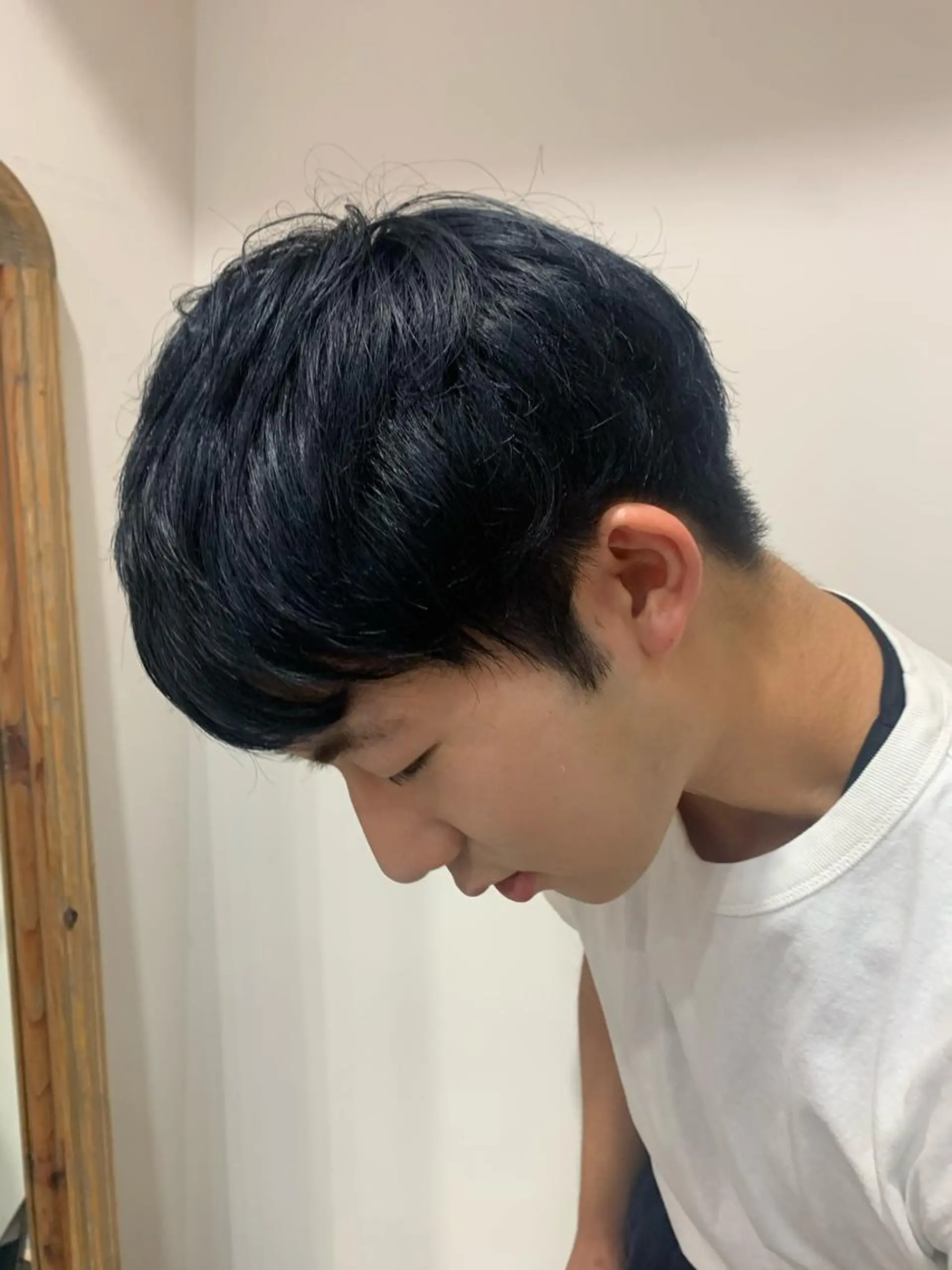 ミディアム カラー 黒髪 ブリーチ ブルーカラー ブルーブラック ヘアカラー 中目黒🌼 🌼ハナのヘアスタイル