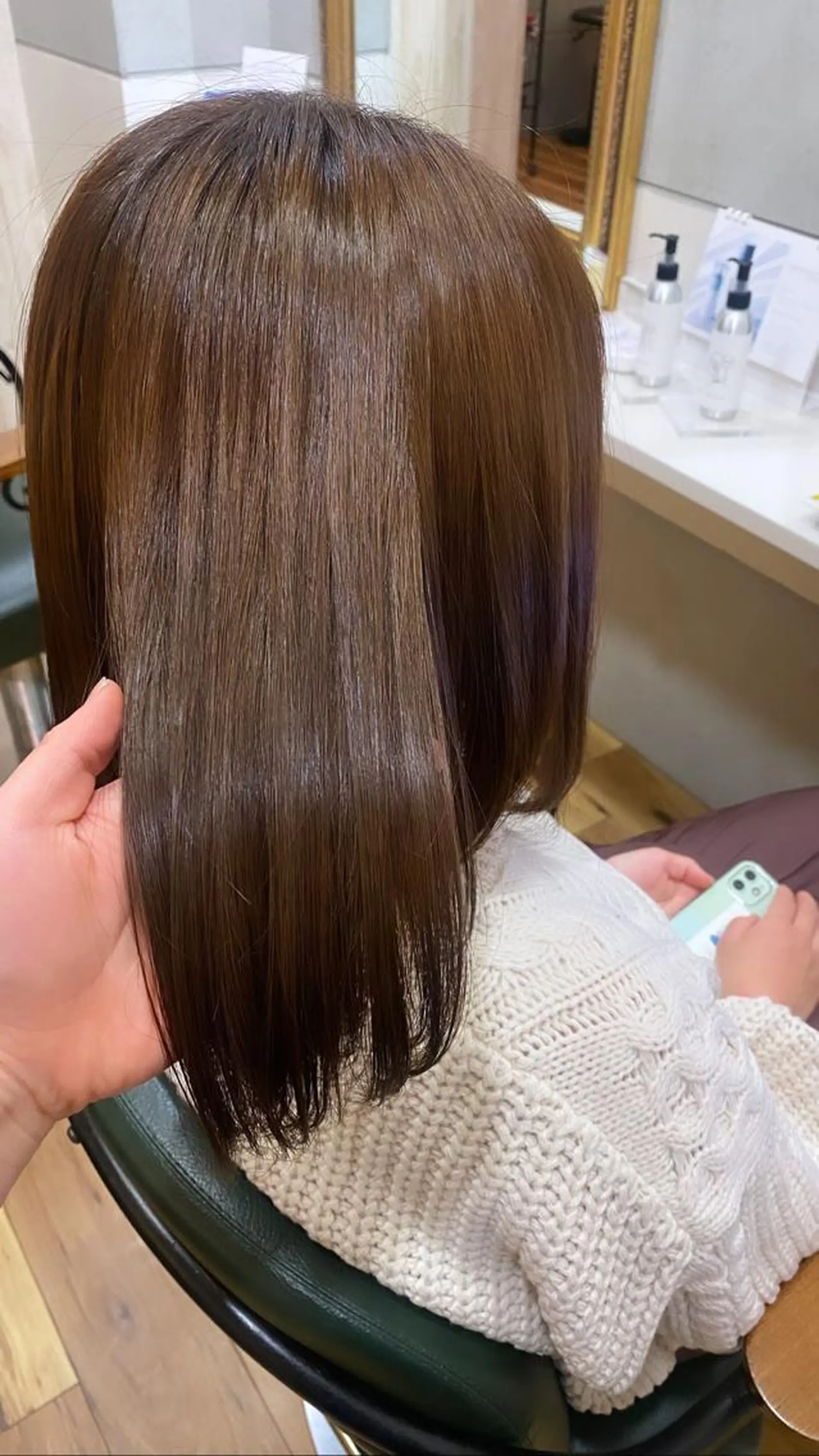 ミディアム 髪質改善 トリートメント 中尾 未来/艶カラー /カットモデルのヘアスタイル