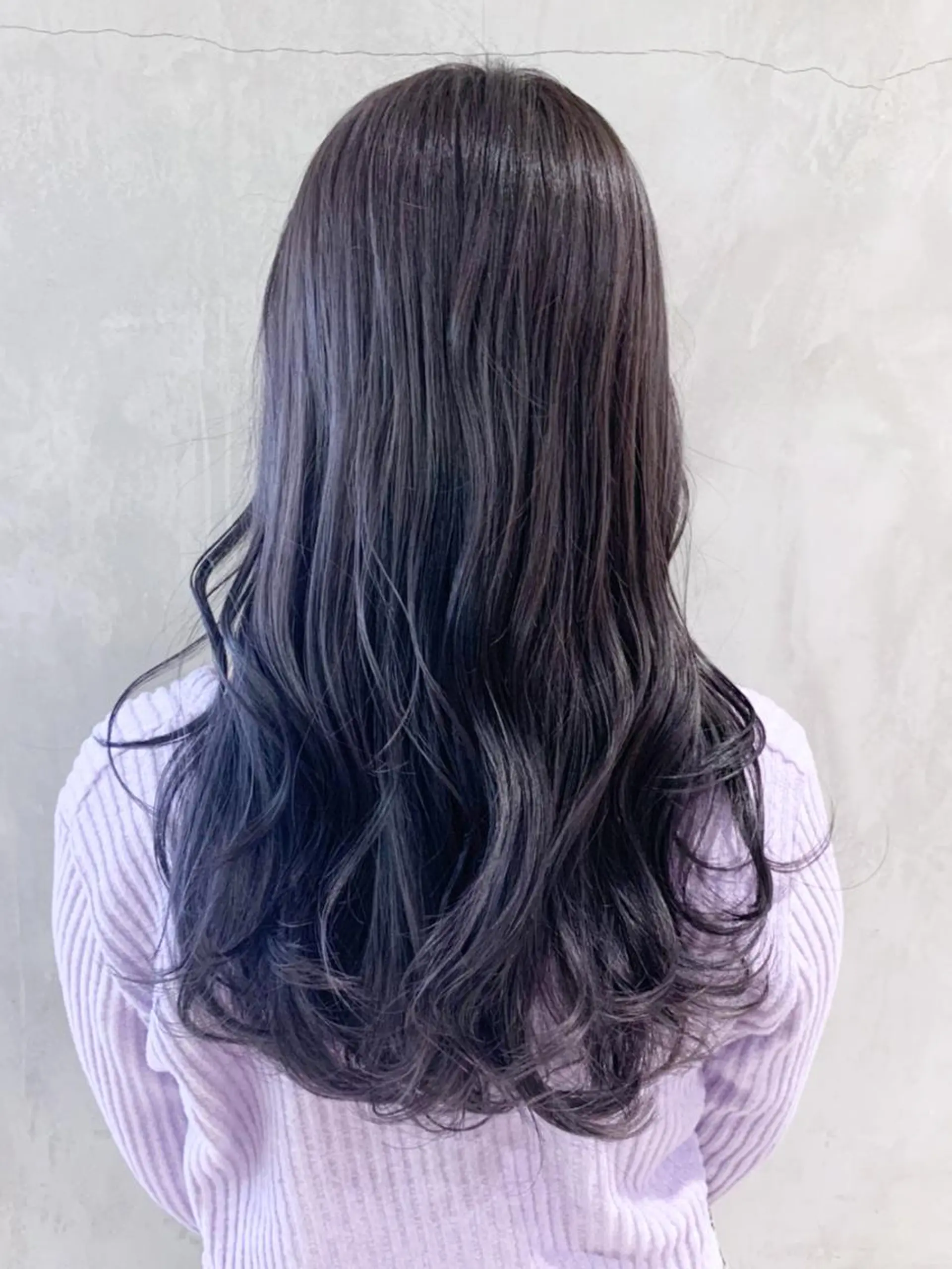 セミロング カラー ヘアアレンジ パーマ ディープラベンダー ラベンダーカラー ITbyALBUM 八王子店のヘアスタイル