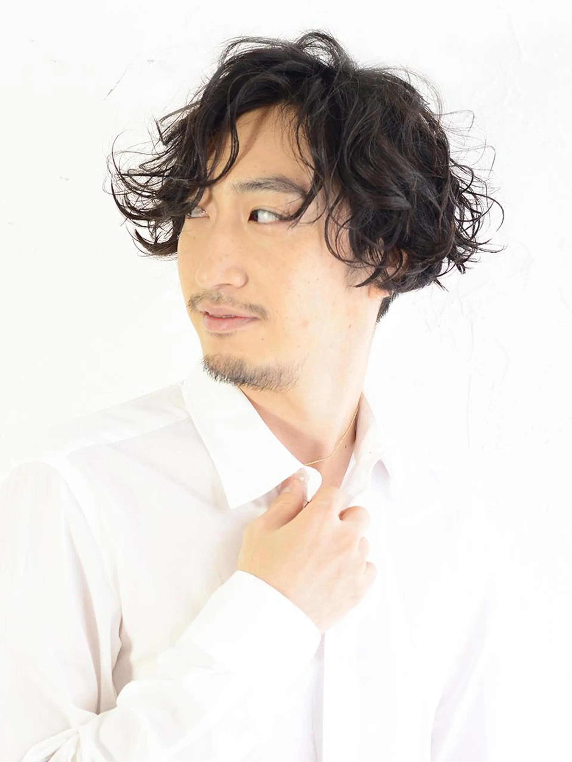 ミディアム パーマ メンズ 千脇 望美のヘアスタイル