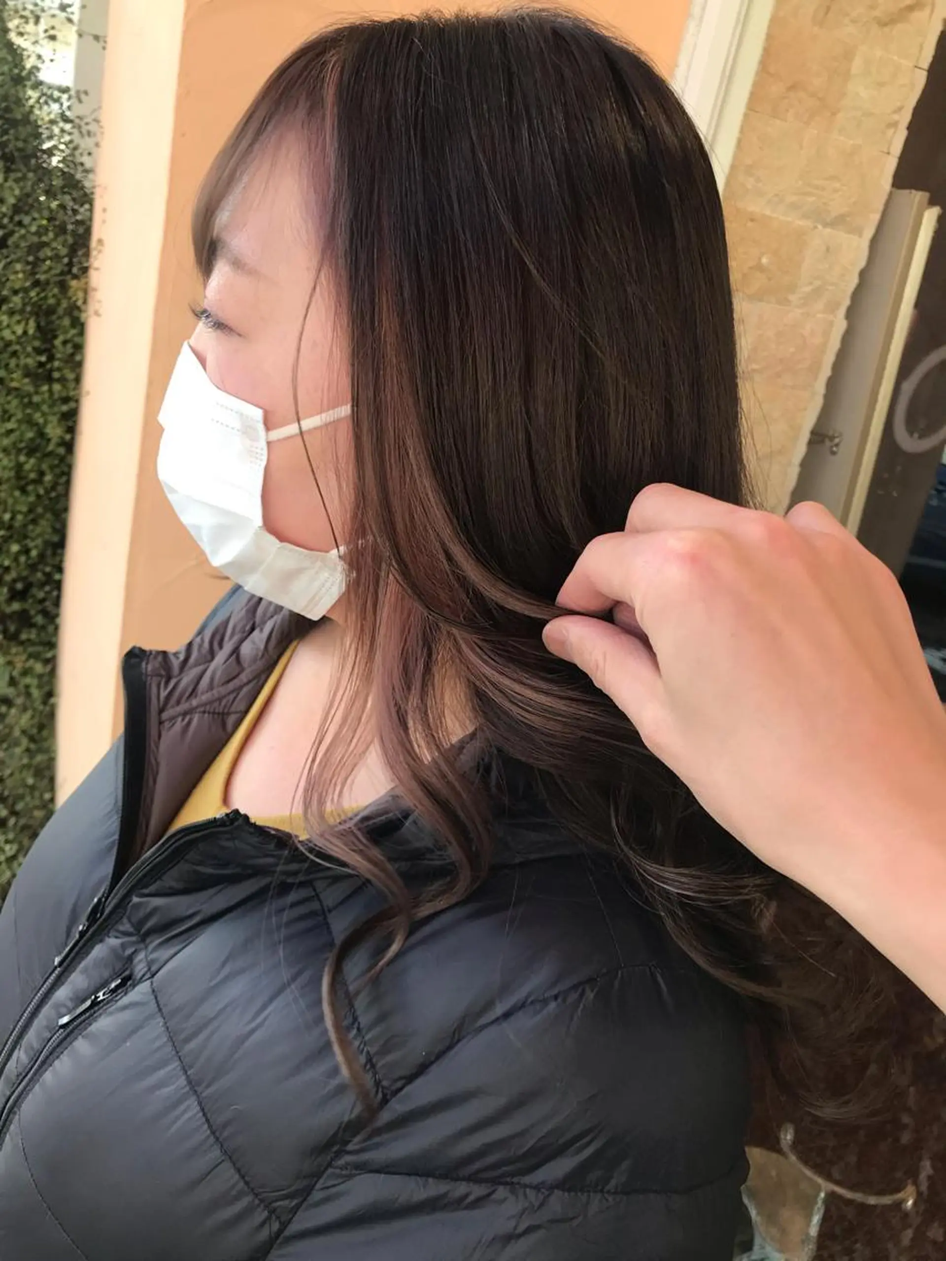 セミロング ミストバング カット ヘアカラー トリートメント 下條 真のヘアスタイル