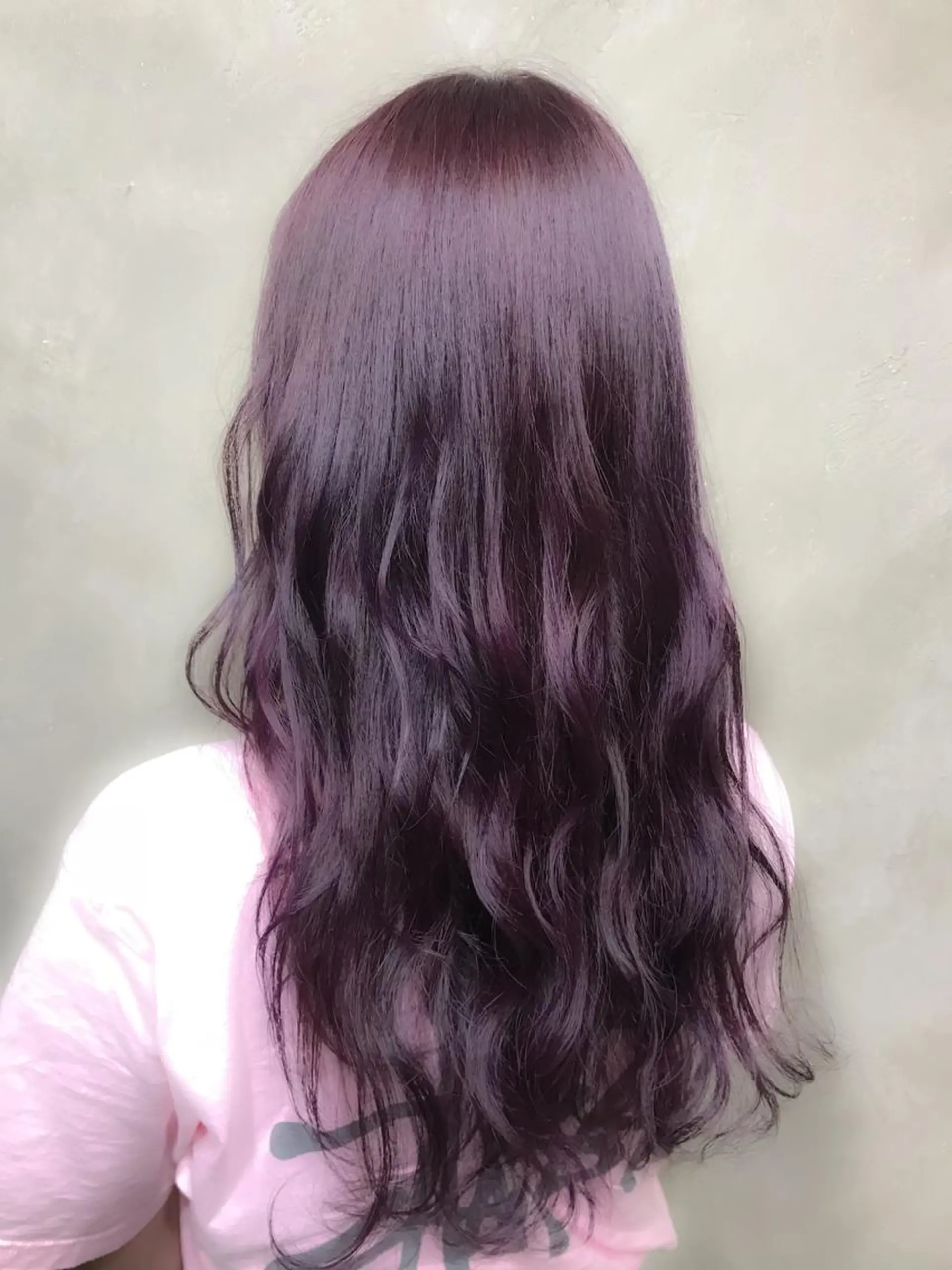 ロング カラー ヘアアレンジ パープルカラー 🌈髪質改善💕 縮毛矯正✨青木まで✨のヘアスタイル