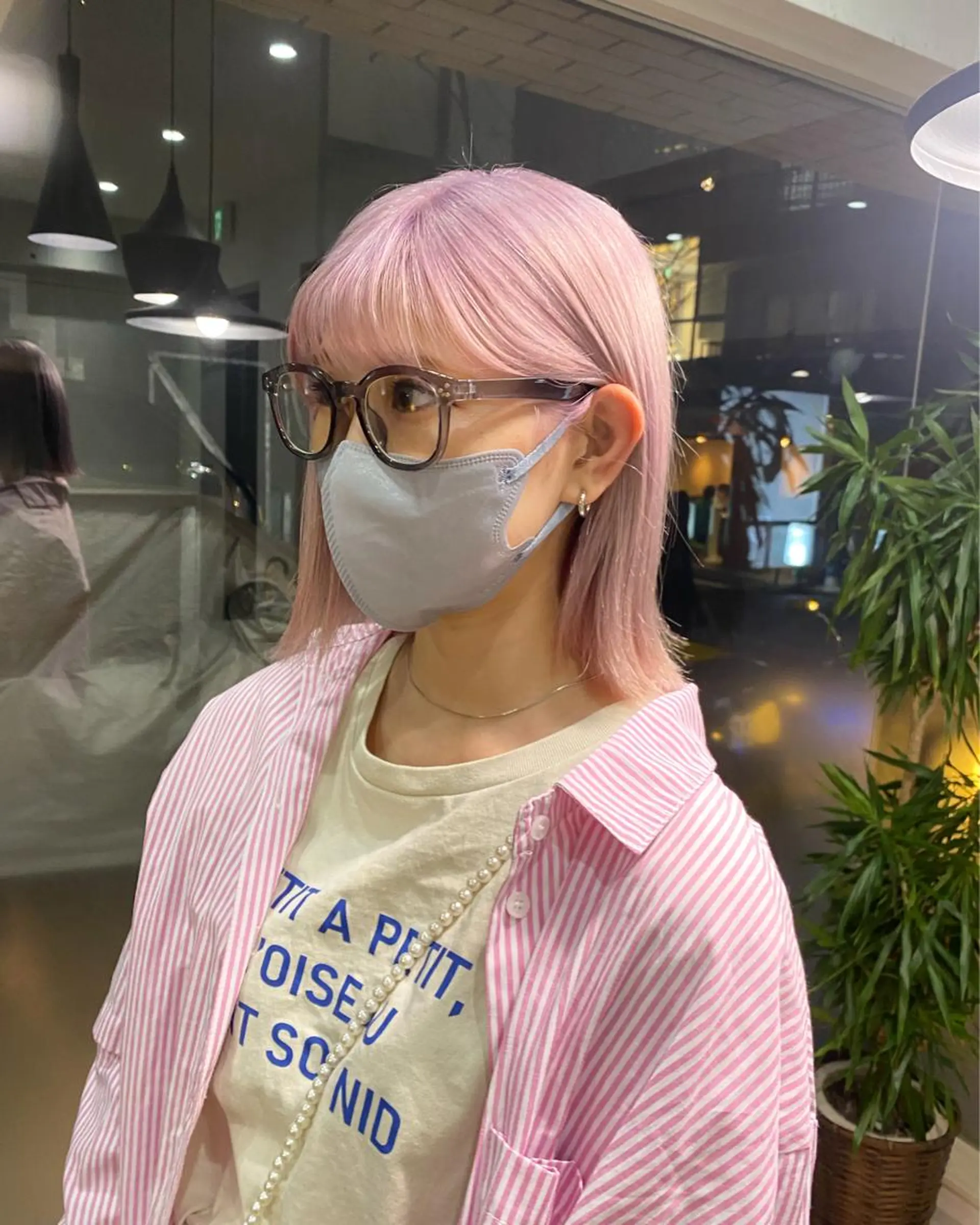 ミディアム カラー ピンクカラー ✨Riria✨ ブリーチなしカラーのヘアスタイル