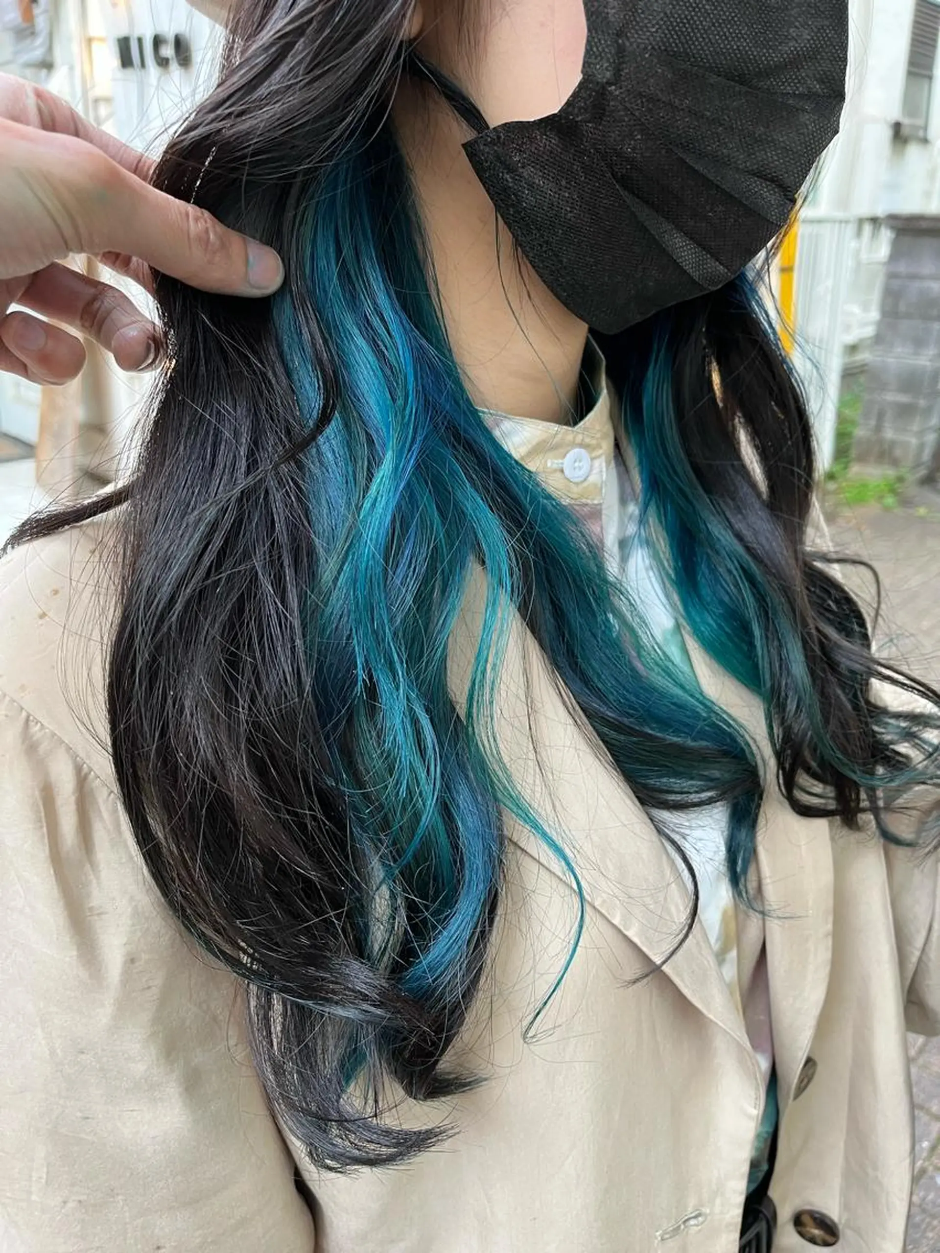 ロング カラー ショートボブ アッシュ バレイヤージュ ミストバング ベージュカラー カット ヘアカラー トリートメント 原宿サロン代表 デザインカラー伊藤卓のヘアスタイル