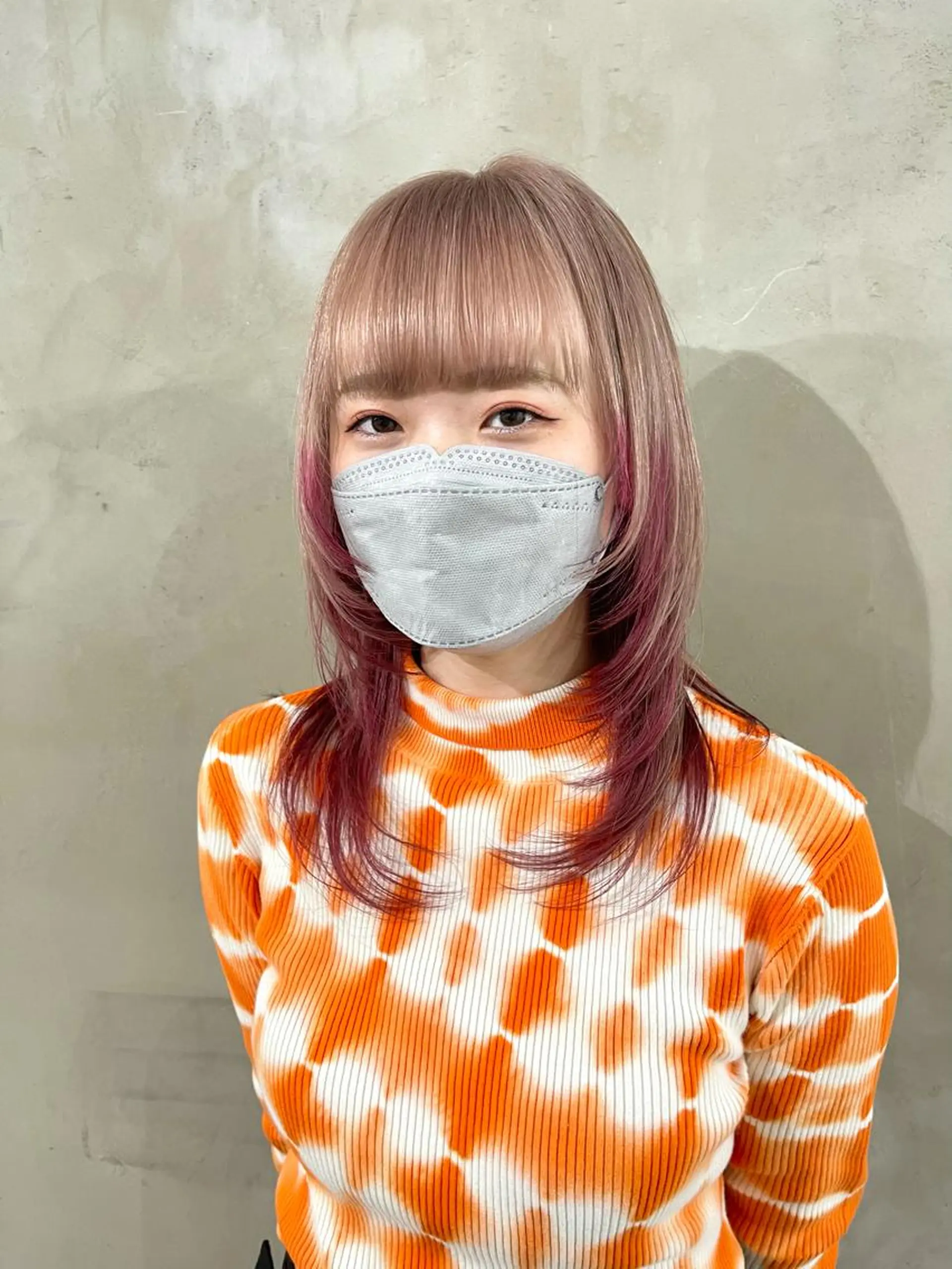 セミロング カラー ハッシュカットとハイ トーン/HIROKIのヘアスタイル