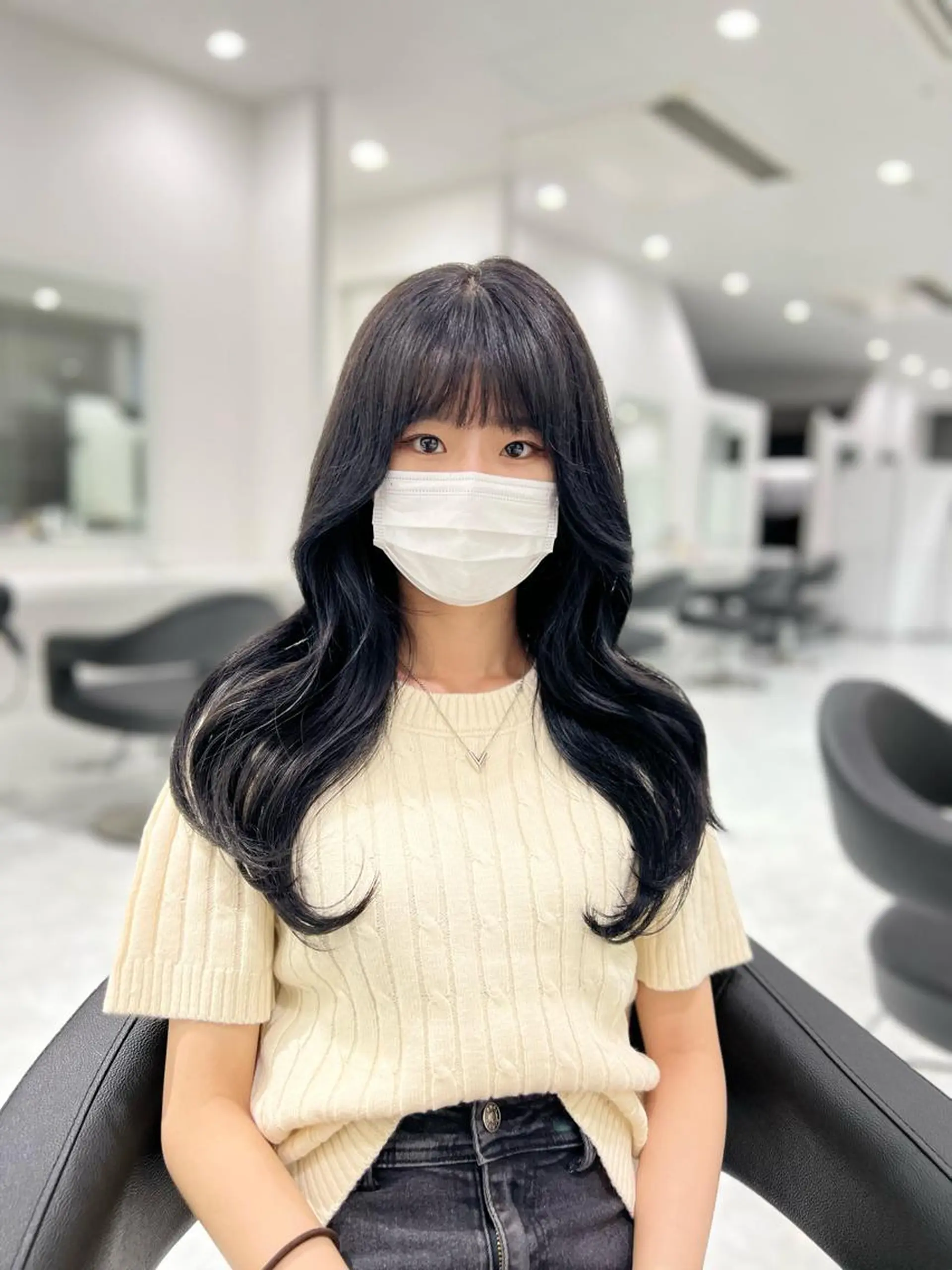 ロング カット ヘアカラー トリートメント ヘアセット ハイトーン/ケア ブリーチ/sEnAのヘアスタイル