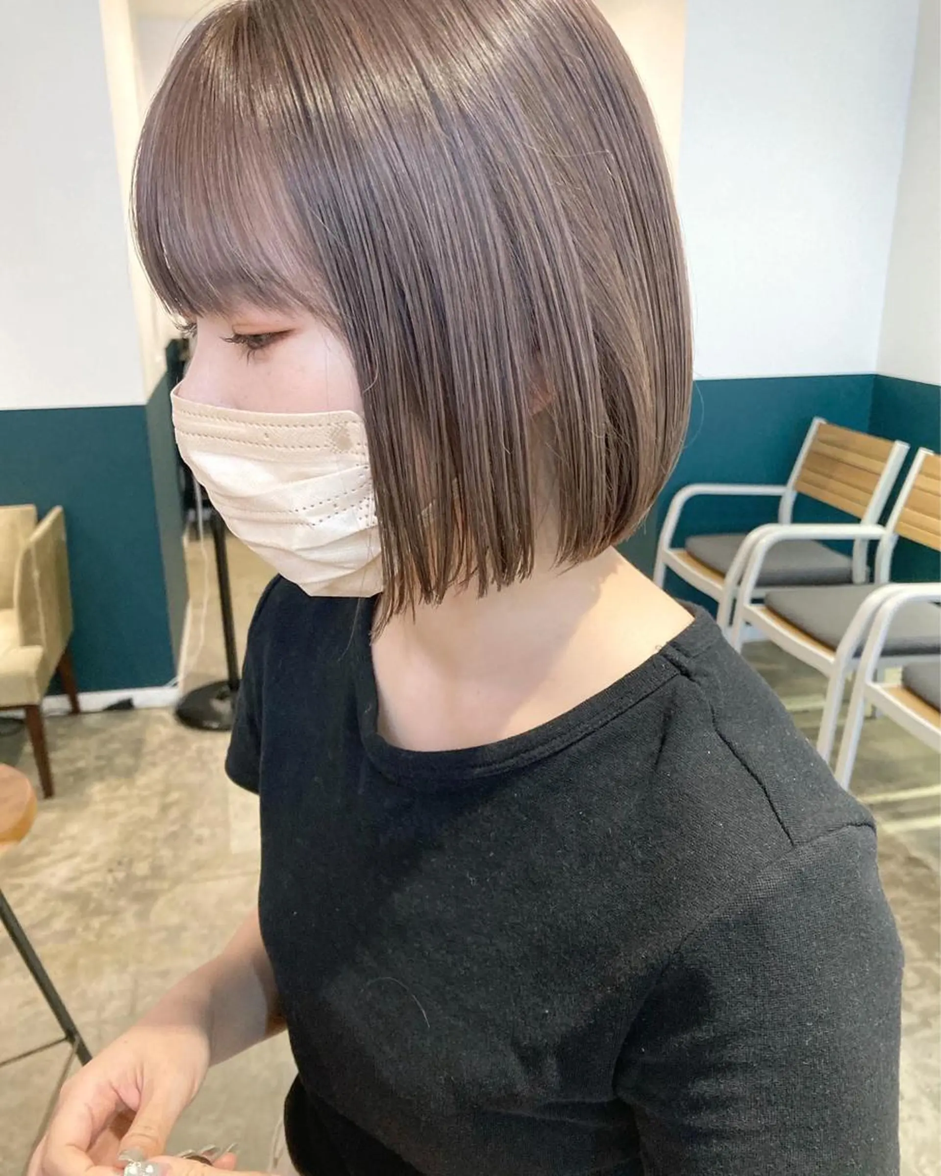 ショート アッシュ アッシュグレー アッシュグレージュ ボブ ヘアカラー カラーリスト菅野 竜矢🌈のヘアスタイル