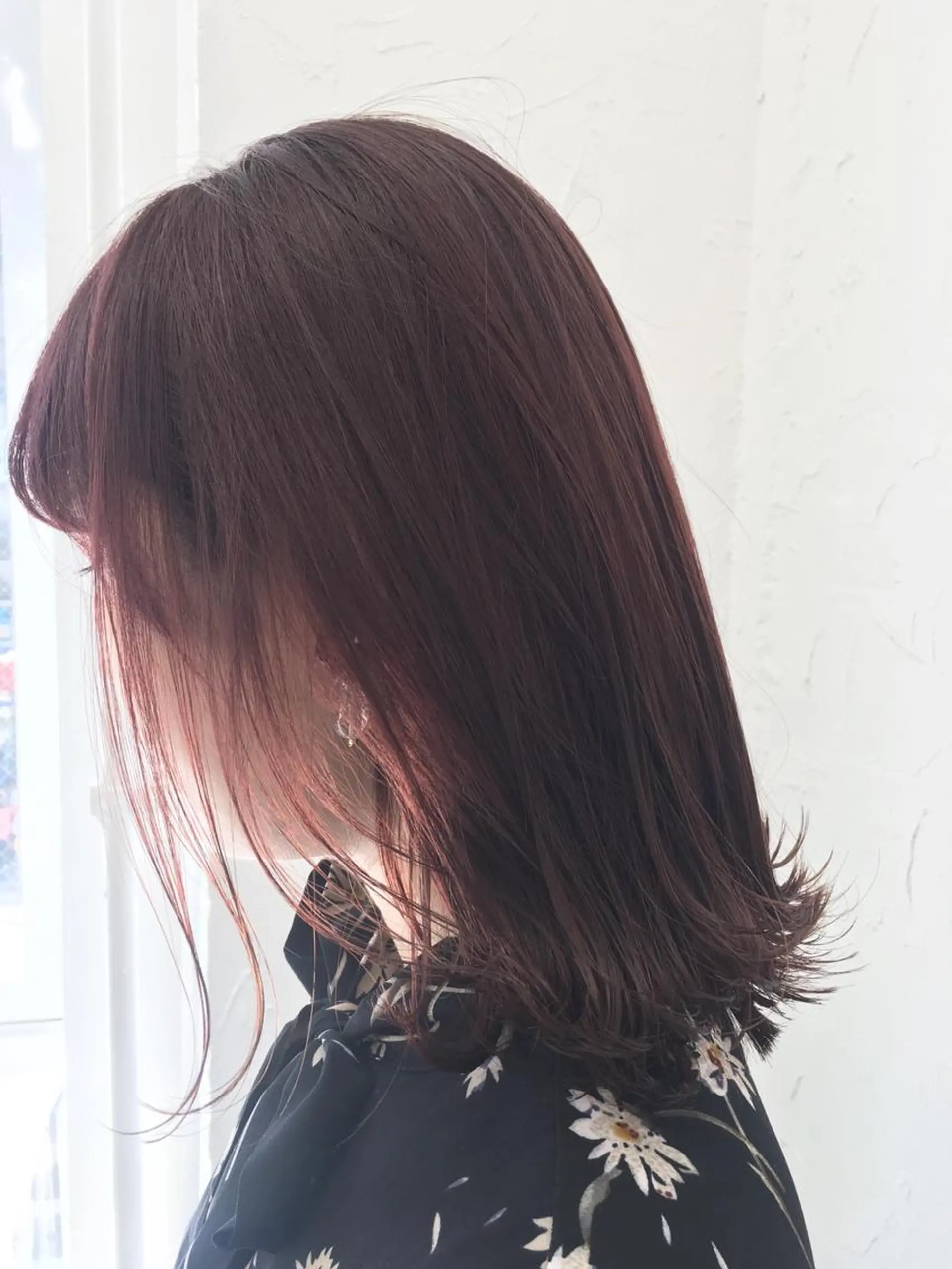 ミディアム カラー ピンクカラー 大人垢抜け ダブルカラーのヘアスタイル