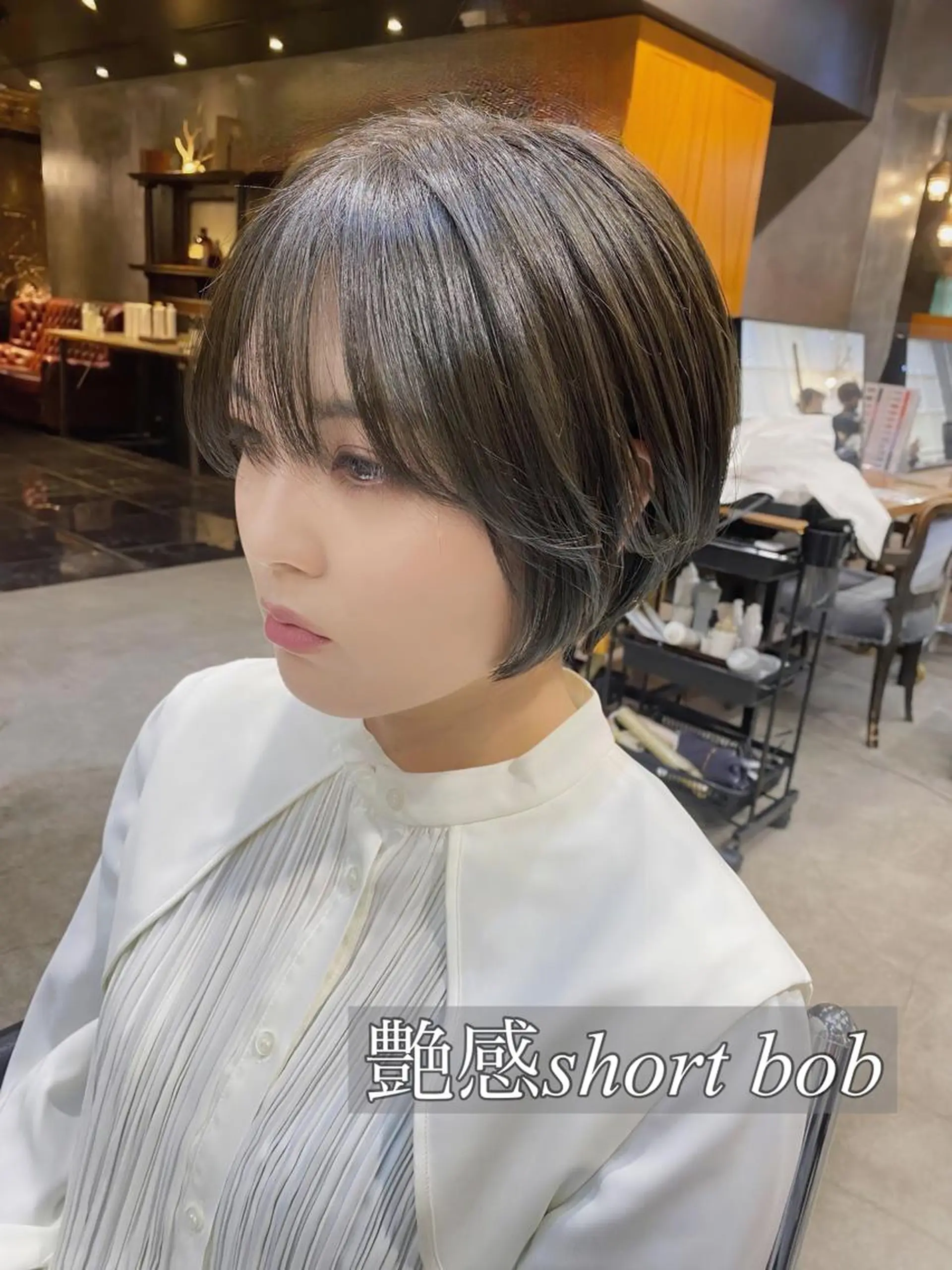 ショート カラー ショートボブ 透明感カラー グレージュ オリーブグレージュ オリーブグレー カット ヘアカラー トリートメント Ms.CHARM所属・透明感カラー🌿 グレージュ🐺陽介のヘアスタイル