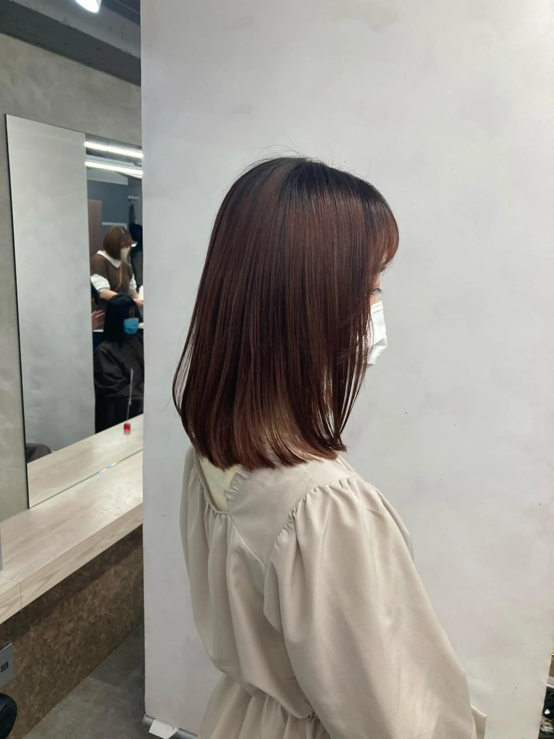 ミディアム カラー ピンクカラー ヘアカラー トリートメント ブリーチ&似合せボブ 田中寛十のヘアスタイル