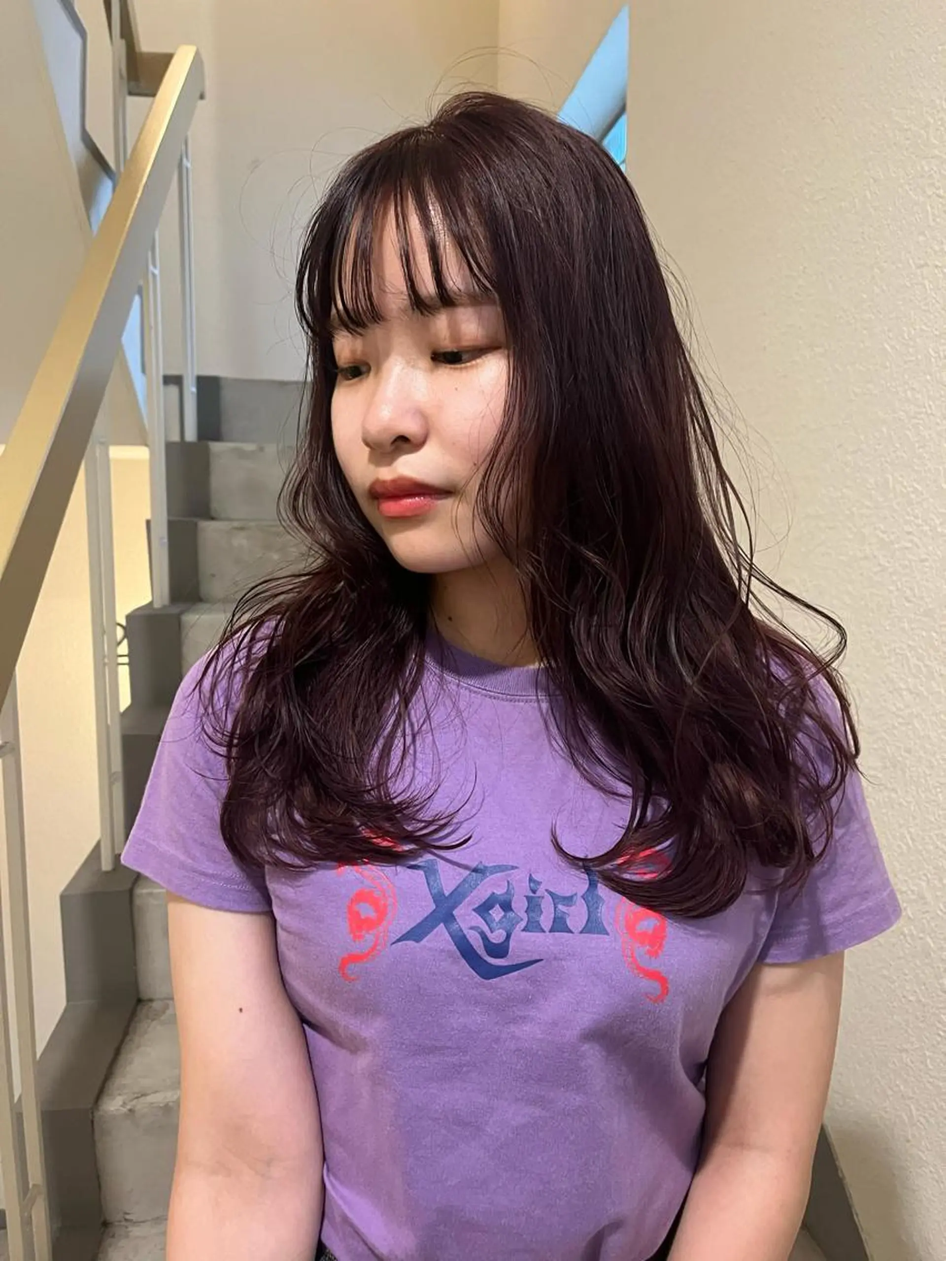セミロング カラー ヘアカラー SIKI yuuna モテ韓国ヘア☁️のヘアスタイル