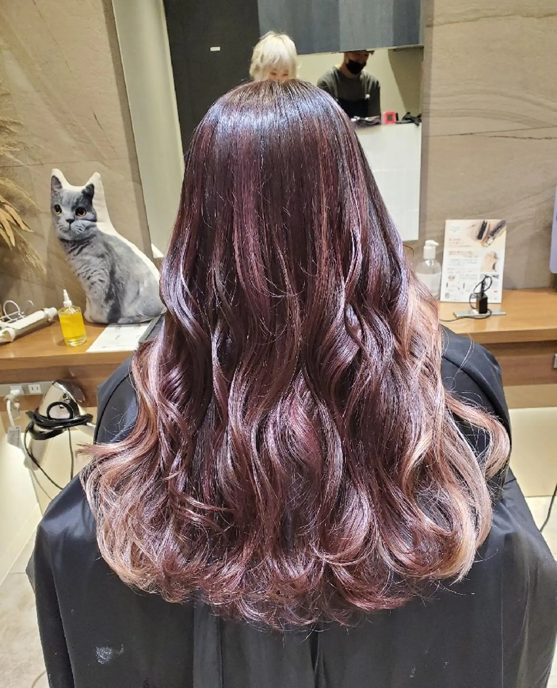 ロング カラー ブリーチ インナーカラー ピンクカラー 💎カラー特化💎 長嶺文江💎のヘアスタイル