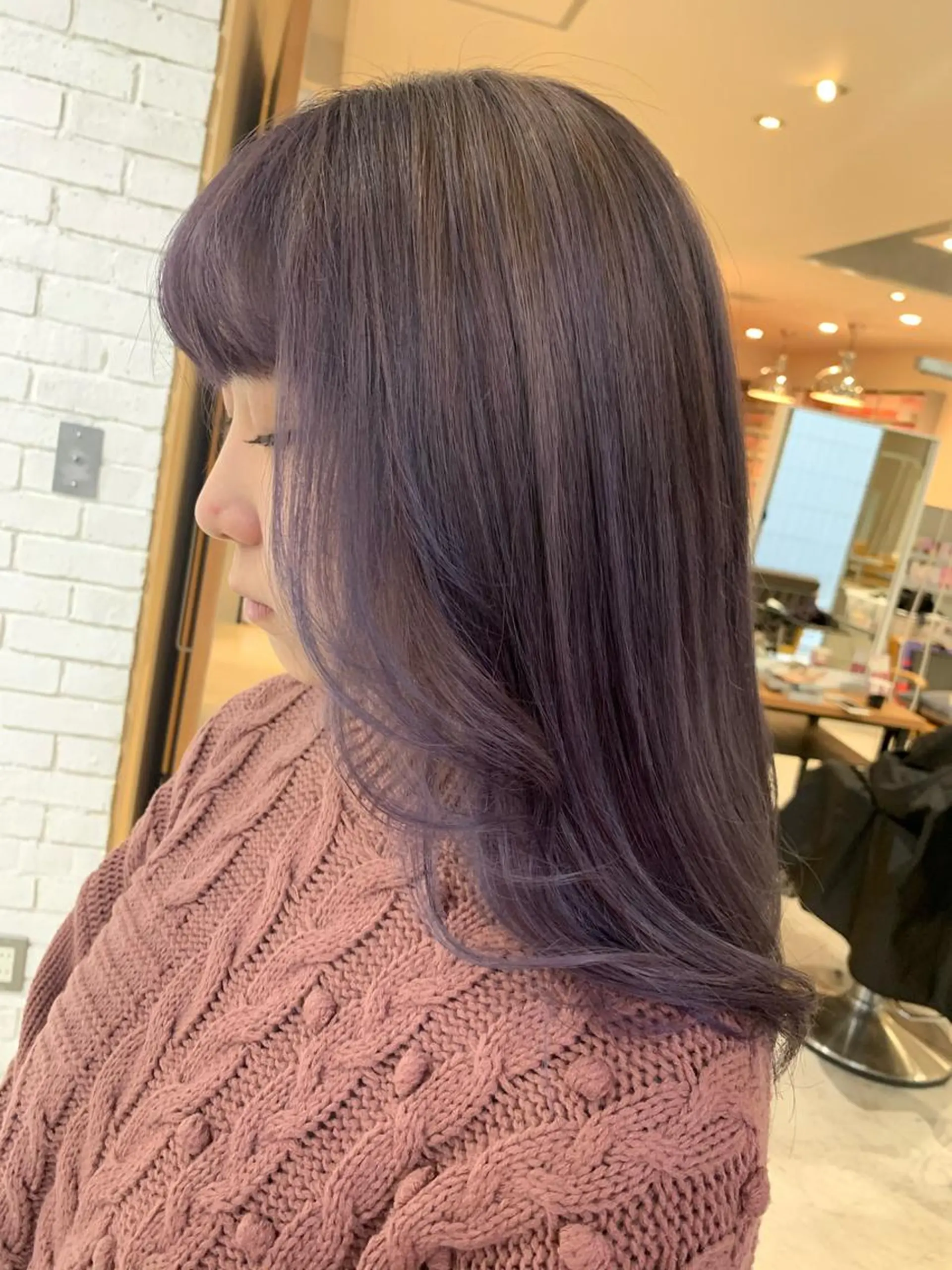 ロング ヘアカラー トリートメント u n aのヘアスタイル