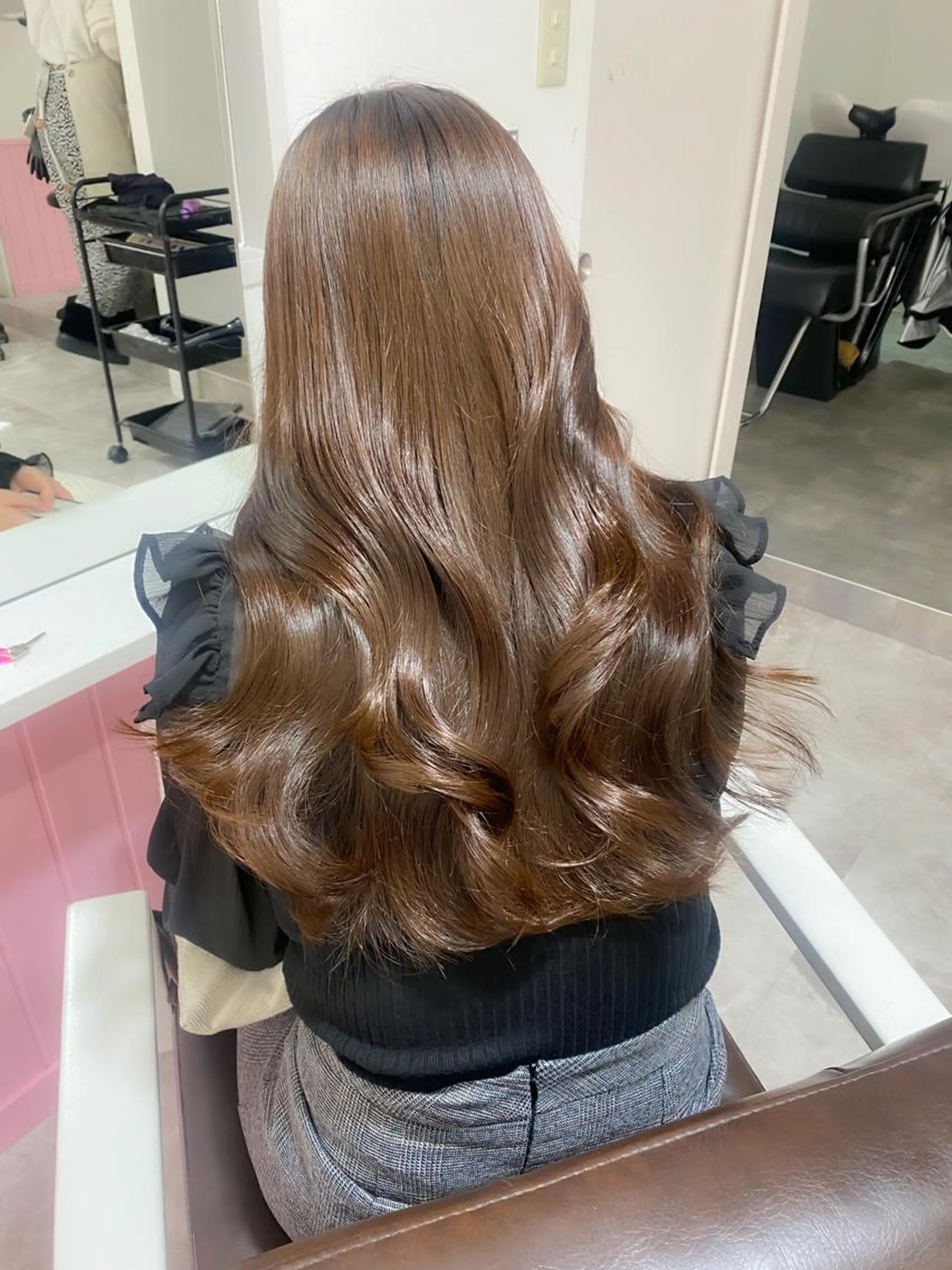 ロング カット ヘアカラー トリートメント 髪質改善韓国レイヤー SHIORI🦋のヘアスタイル