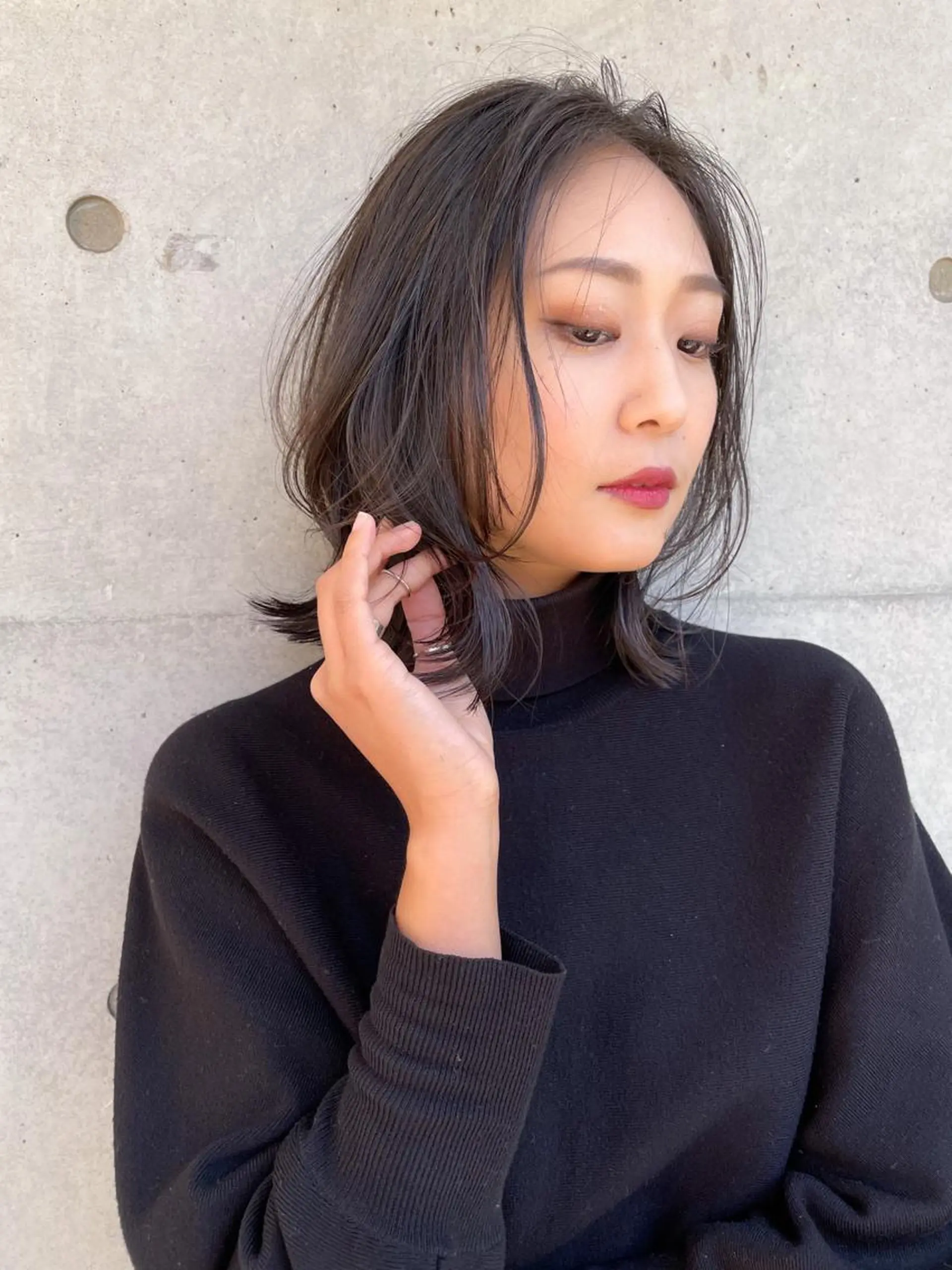 ミディアム カット ヘアカラー トリートメント nessヤマサキ リュウタのヘアスタイル