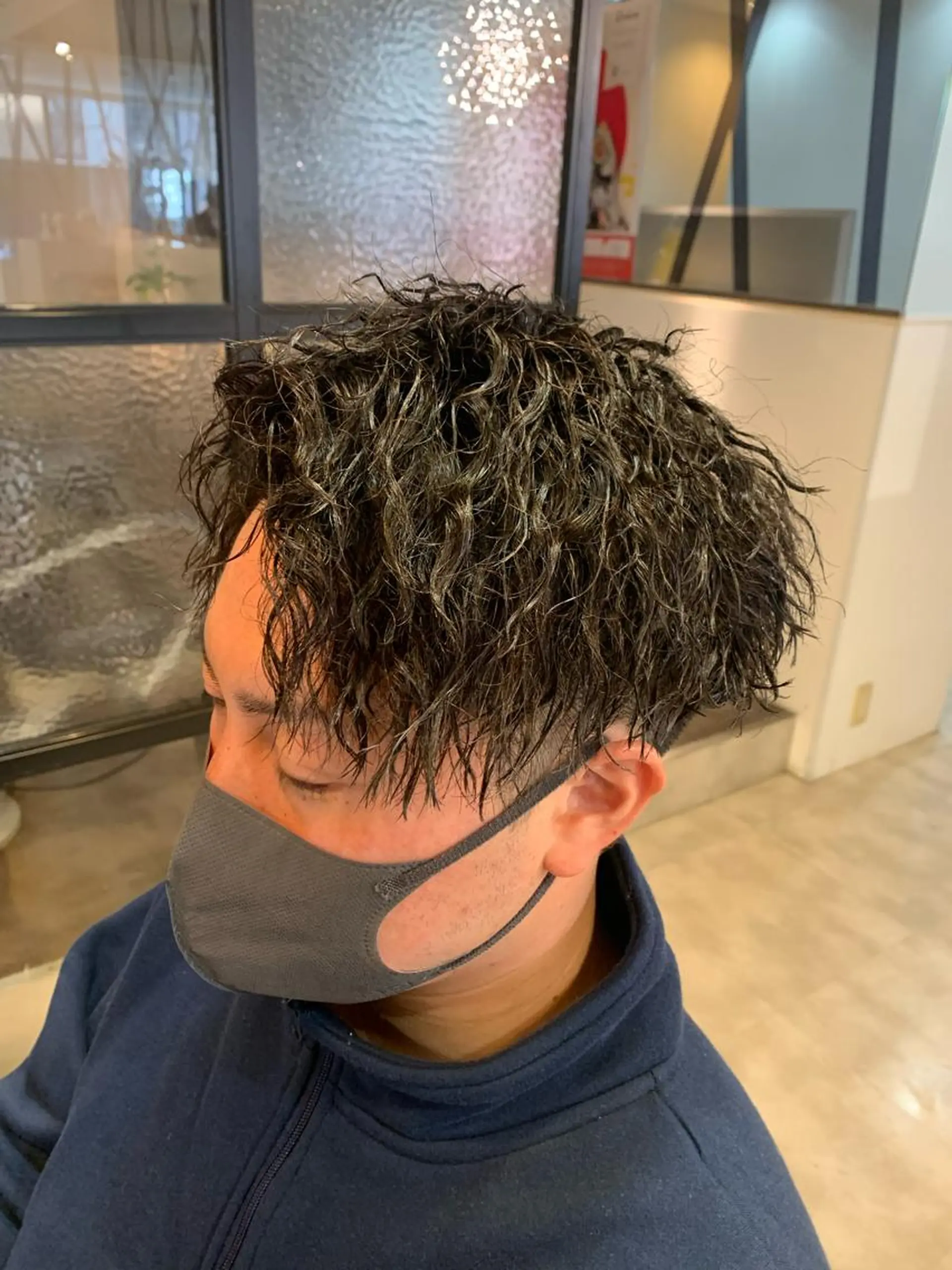 ミディアム メンズ メンズパーマ/難波/ 心斎橋　室園亮佑のヘアスタイル